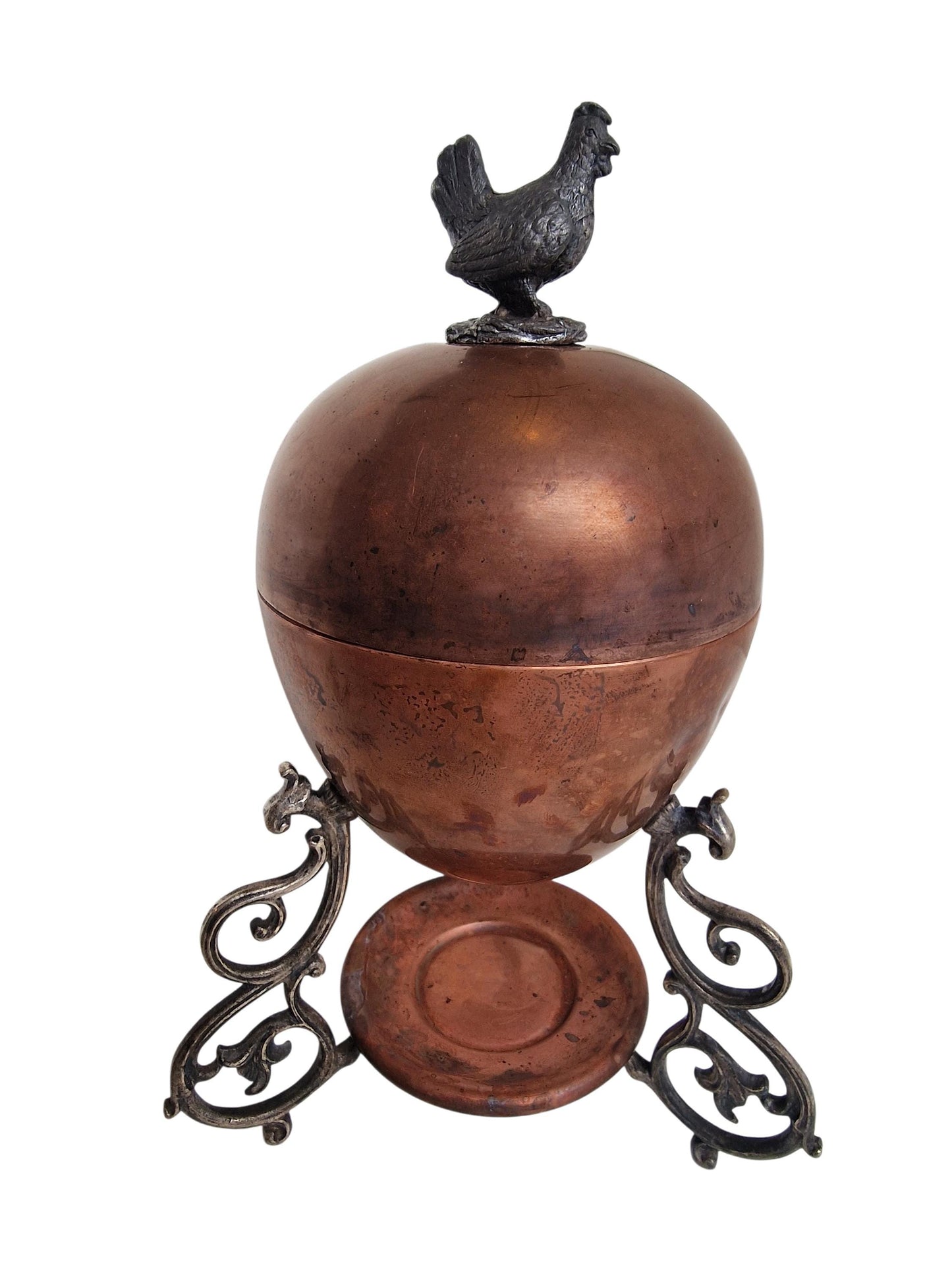 Egg warmer art nouveau copper table server keep warm eggs with tealight waxine