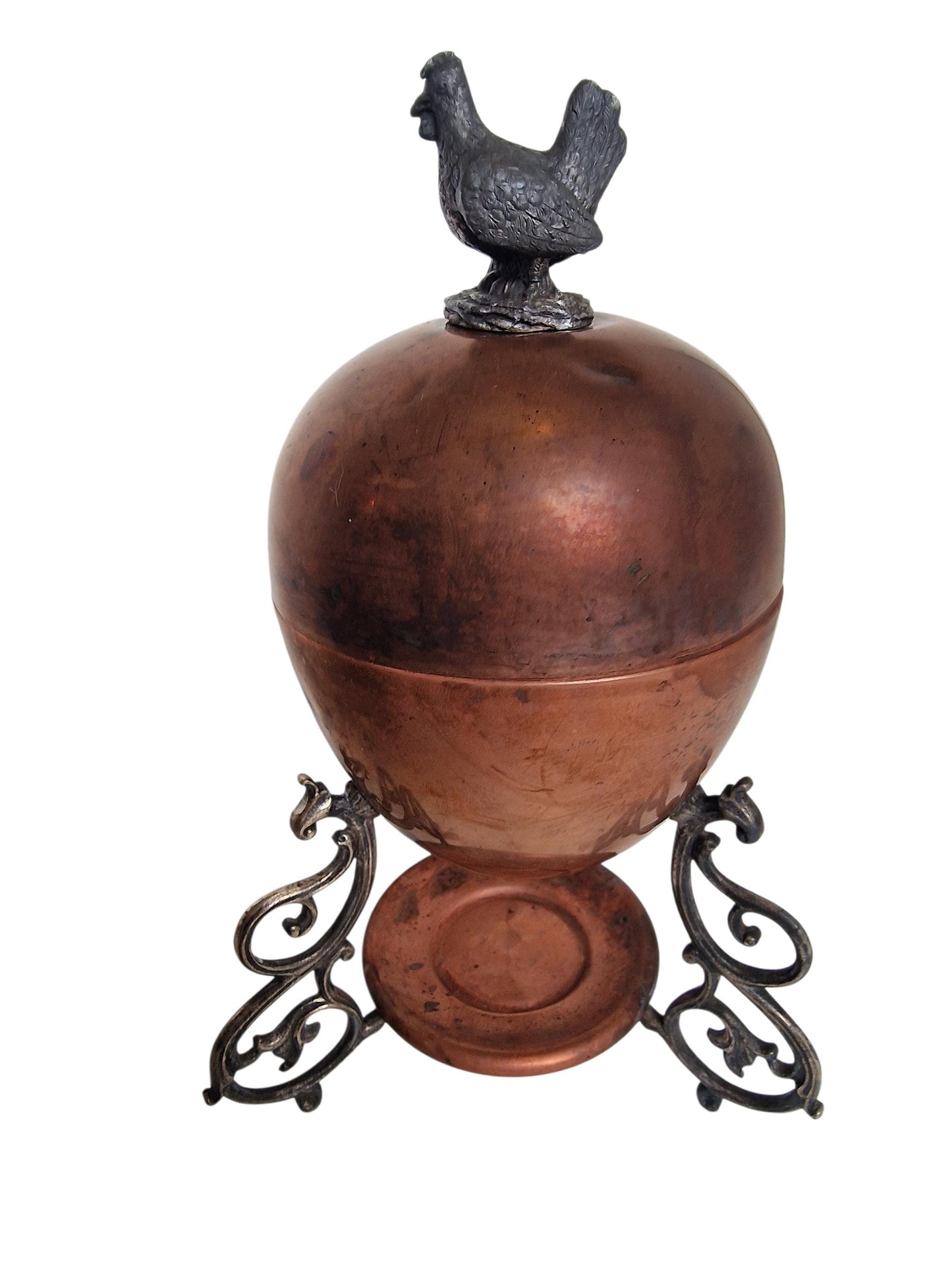 Egg warmer art nouveau copper table server keep warm eggs with tealight waxine