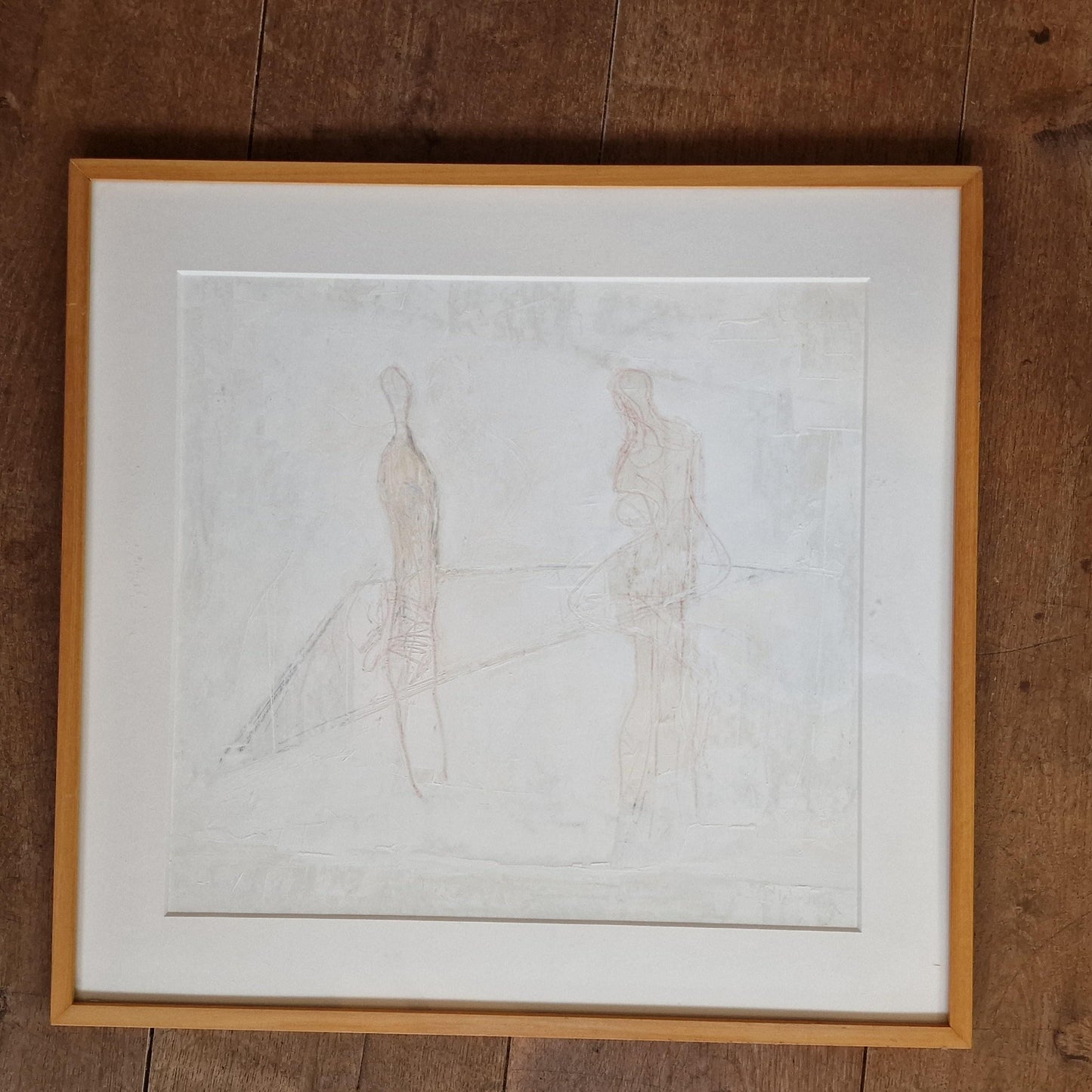 Ludo Winkelman (1959–2024) - Two Figures - acrylic on paper, framed, Dutch artist