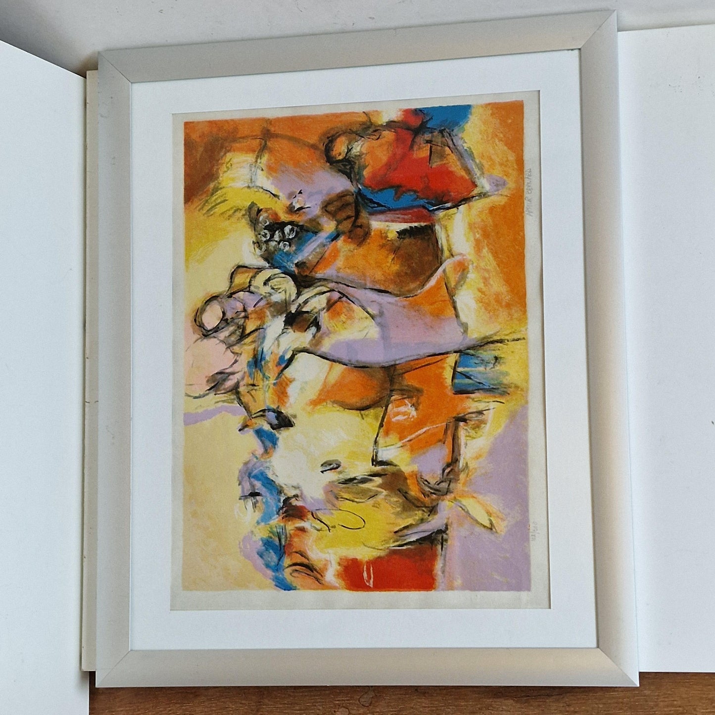 Arthur Bernard Abstract Figurative Screen Print – Signed Limited Edition, Framed