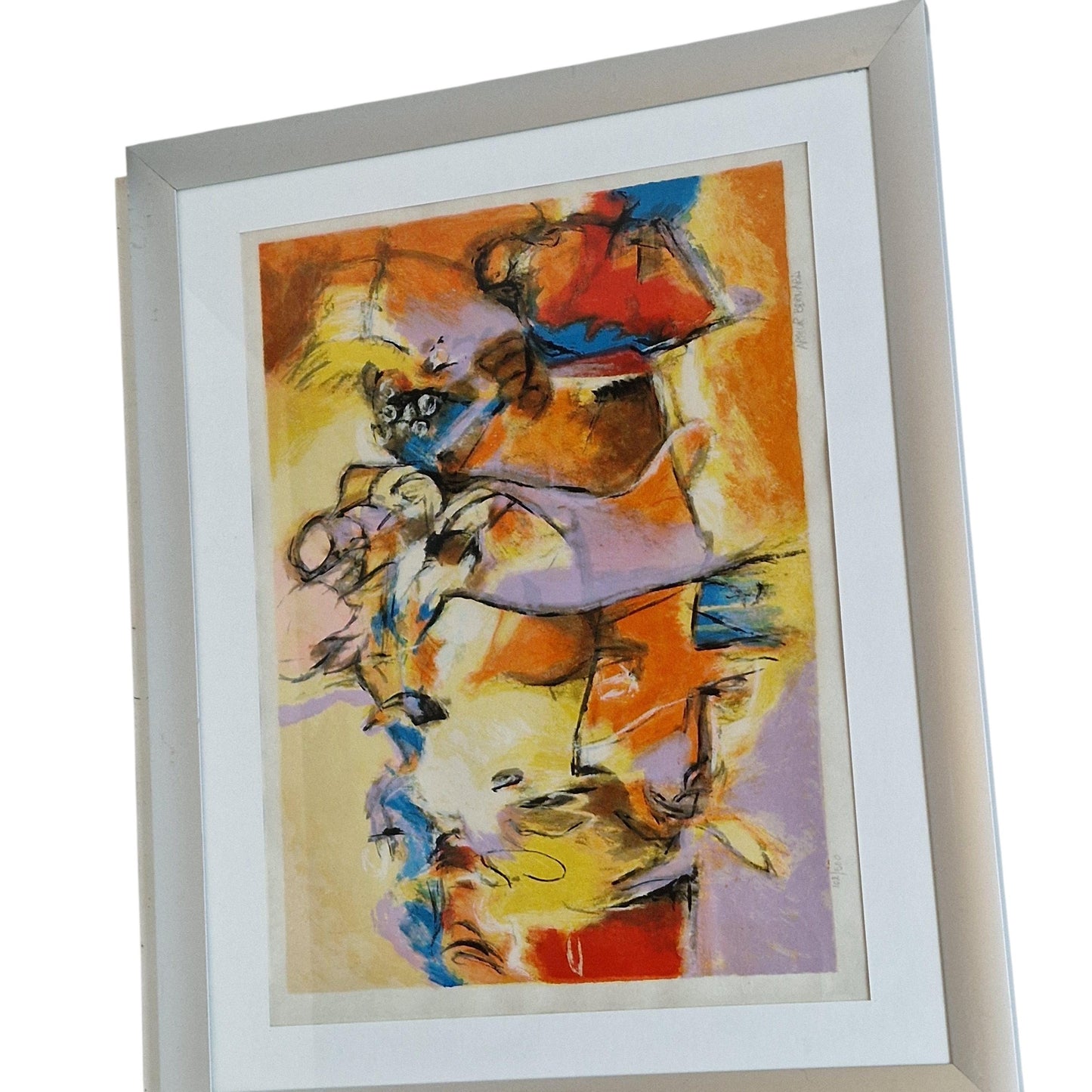 Arthur Bernard Abstract Figurative Screen Print – Signed Limited Edition, Framed