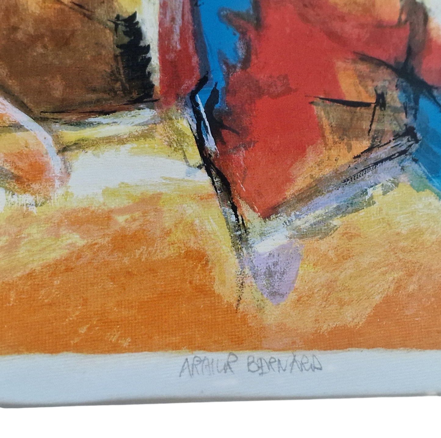 Arthur Bernard Abstract Figurative Screen Print – Signed Limited Edition, Framed