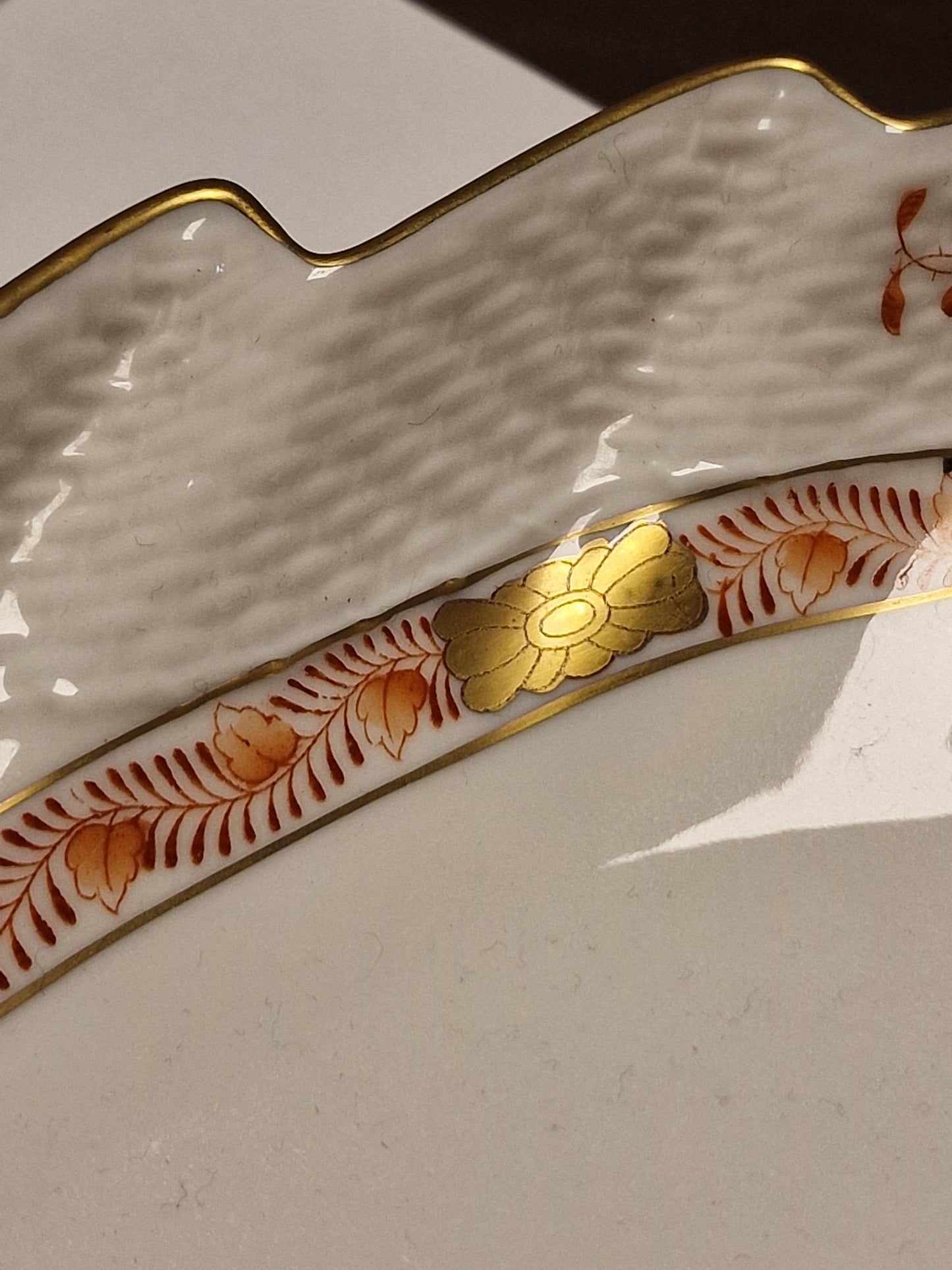 Apponyi red  Herend Hungary serving bowl