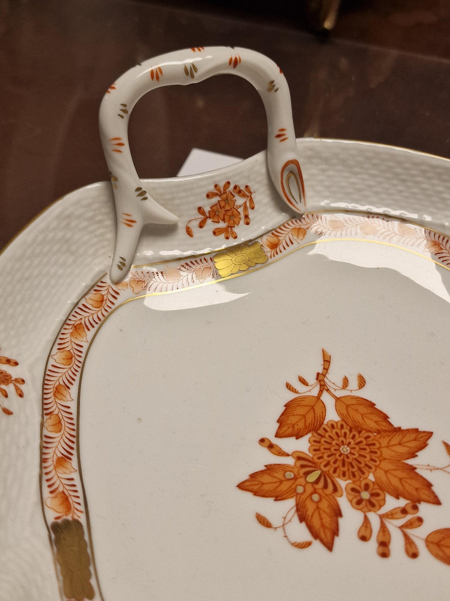 Apponyi red  Herend Hungary serving bowl