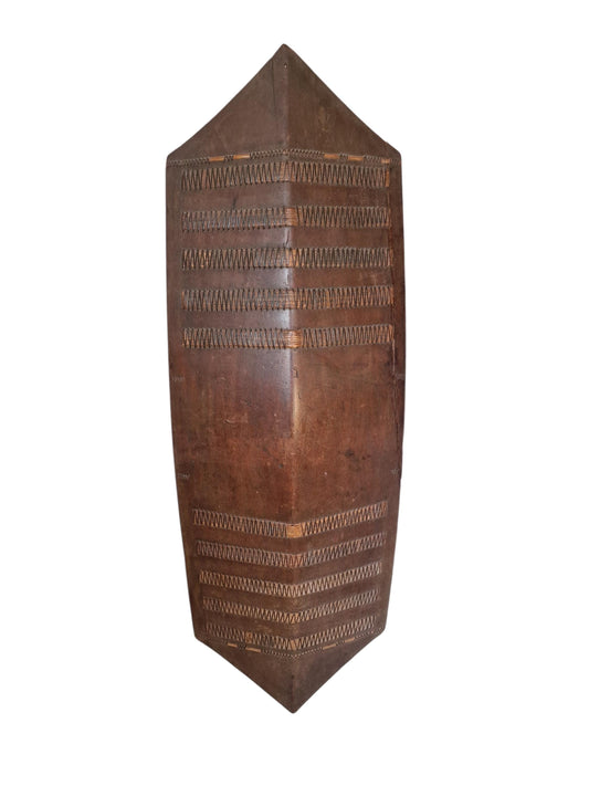 Authentic XL Dayak Mandau tribal shield – Borneo Tribal Headhunter tool. 19th