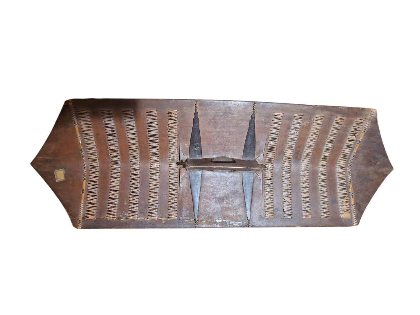 Authentic XL Dayak Mandau tribal shield – Borneo Tribal Headhunter tool. 19th