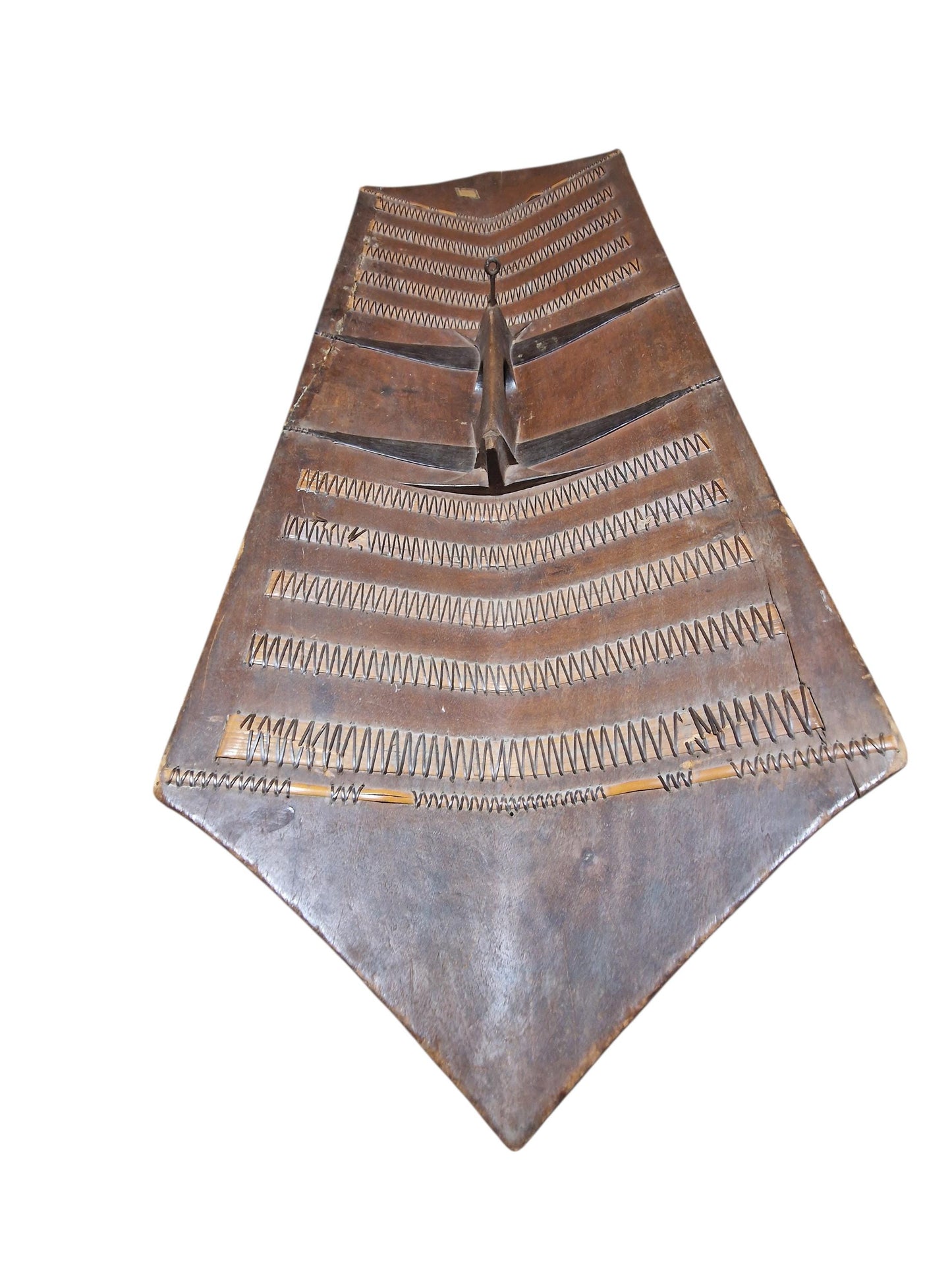 Authentic XL Dayak Mandau tribal shield – Borneo Tribal Headhunter tool. 19th