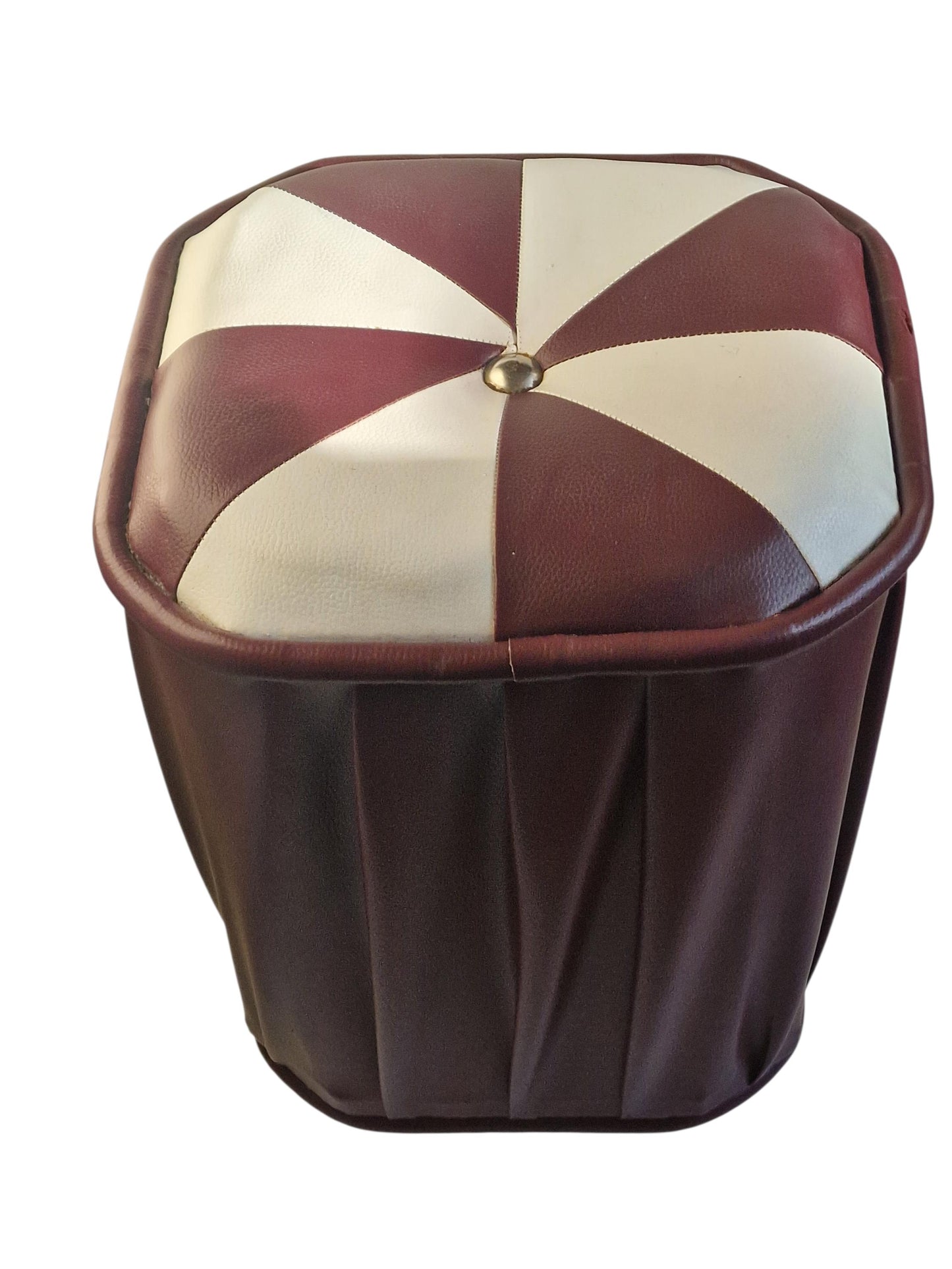 Vintage Leather stool: ottoman designer kruk pouf poef