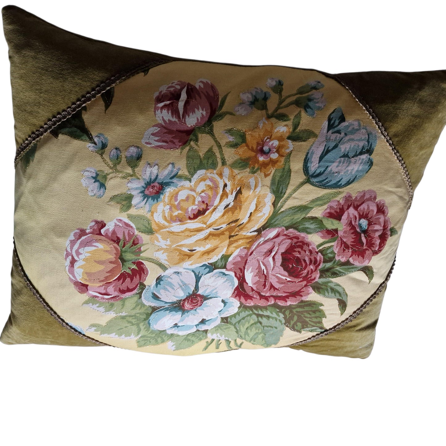 A set of 2 opulent victorian cushions, Sierkussens, filled feather, vintage cushion pillow gobelin