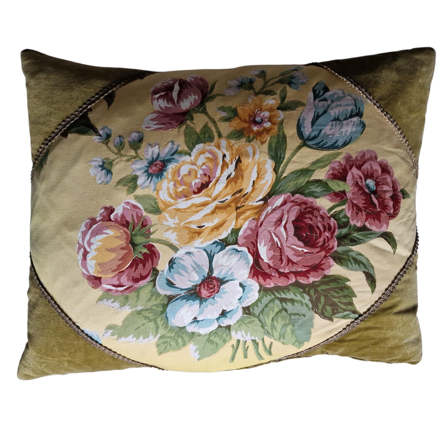 A set of 2 opulent victorian cushions, Sierkussens, filled feather, vintage cushion pillow gobelin