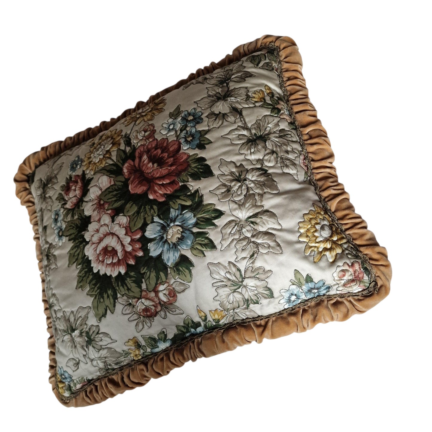 A set of 2 opulent victorian cushions, Sierkussens, filled feather, vintage cushion pillow gobelin