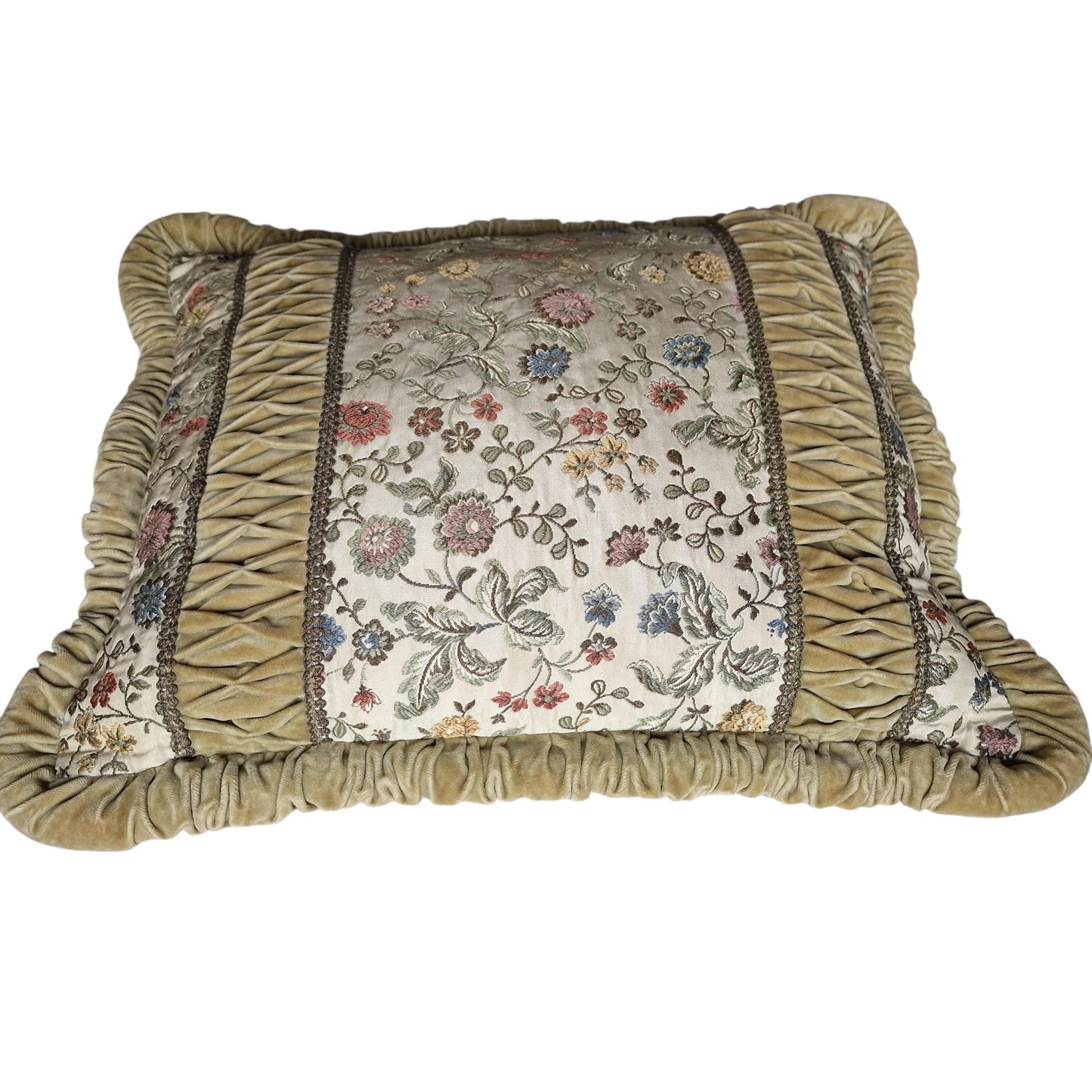 A set of 2 opulent victorian cushions, Sierkussens, filled feather, vintage cushion pillow gobelin