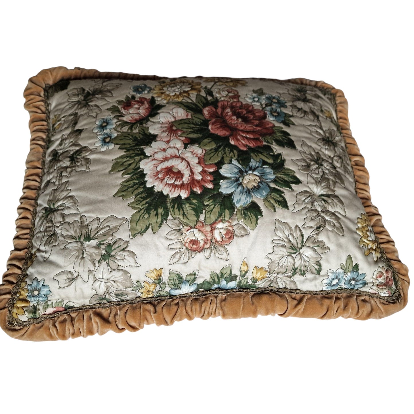 A set of 2 opulent victorian cushions, Sierkussens, filled feather, vintage cushion pillow gobelin