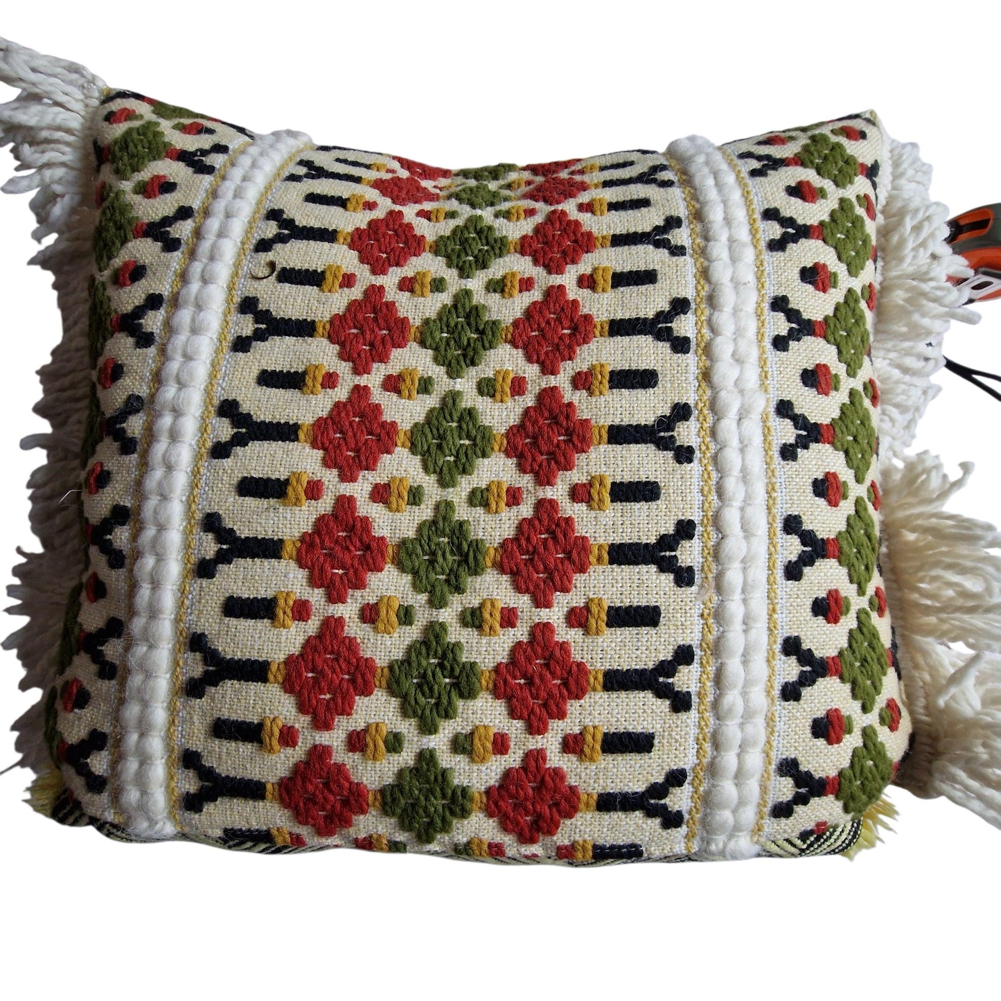 Vintage Scandinavian Embroidered Cushion Set, Folk Style Pillows