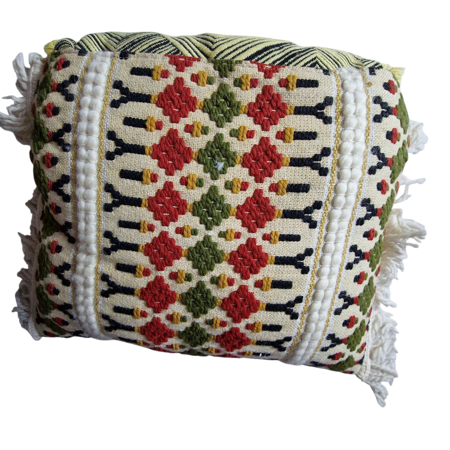 Vintage Scandinavian Embroidered Cushion Set, Folk Style Pillows