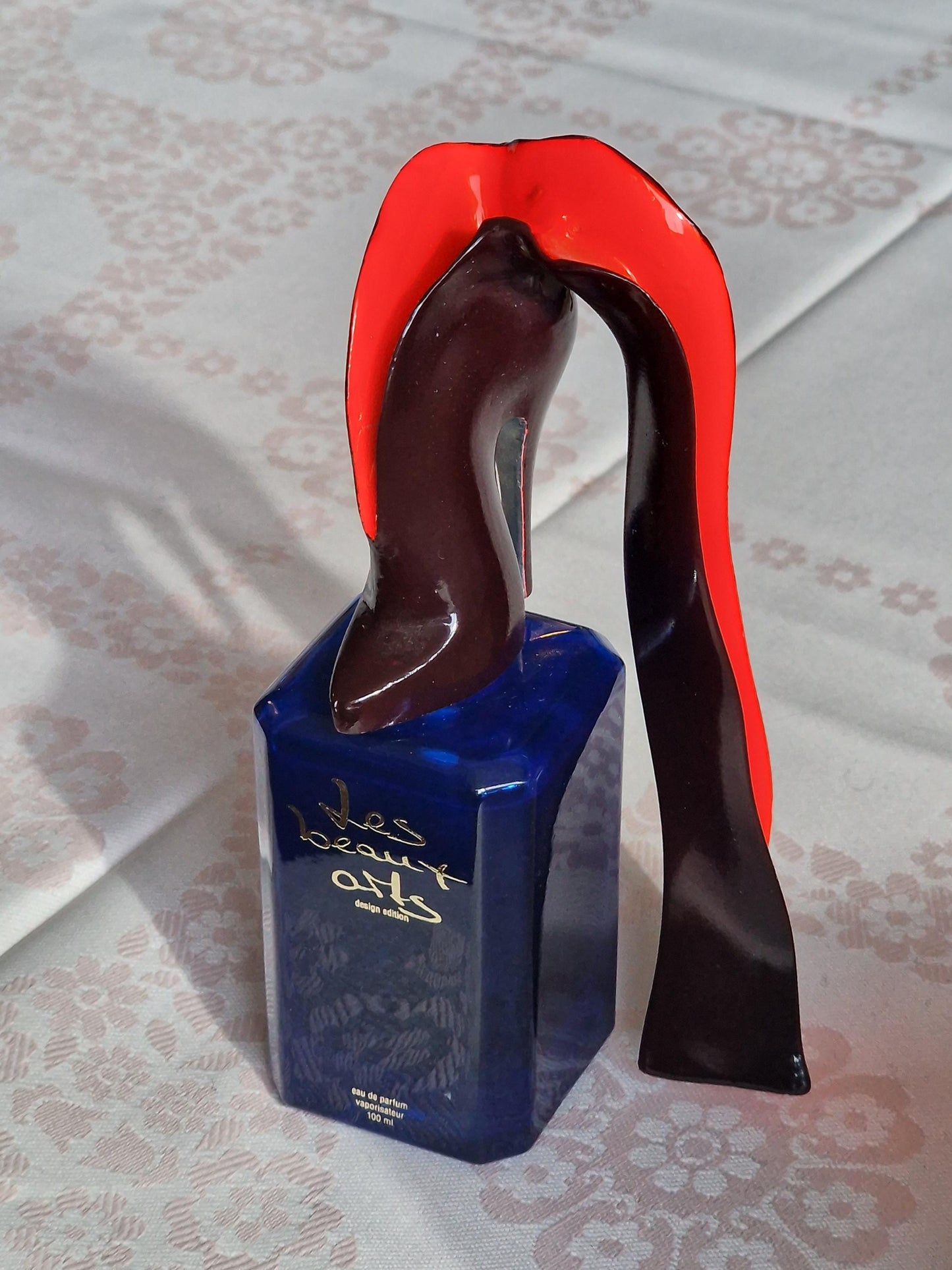 Allen Jones Les Beaux Arts Perfume Bottle Sculpture, Cold Painted Bronze, Collectible Art