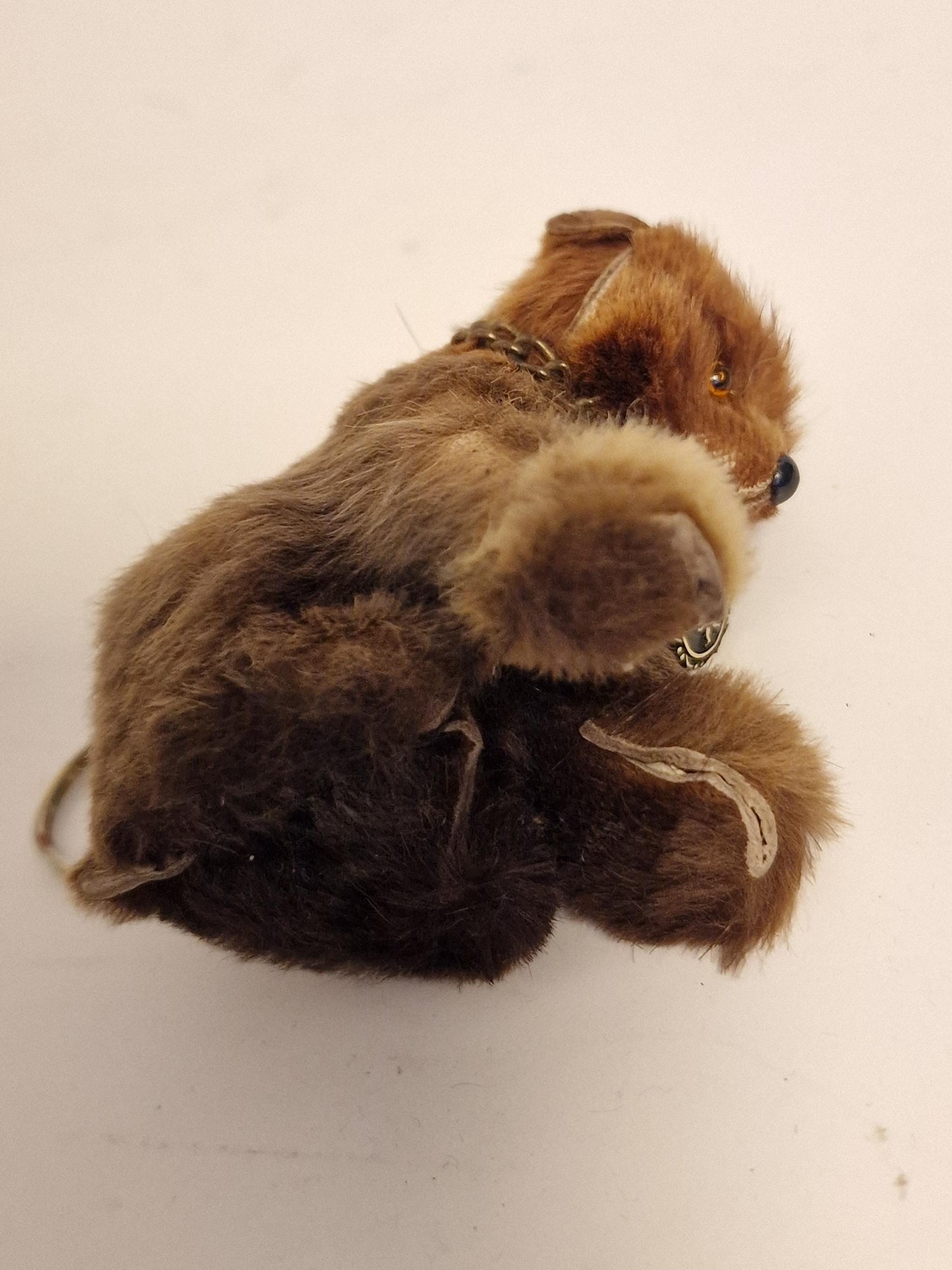 2 vintage beestjes met bont fur knuffel diertjes animal berlin mcm midcentury tourism