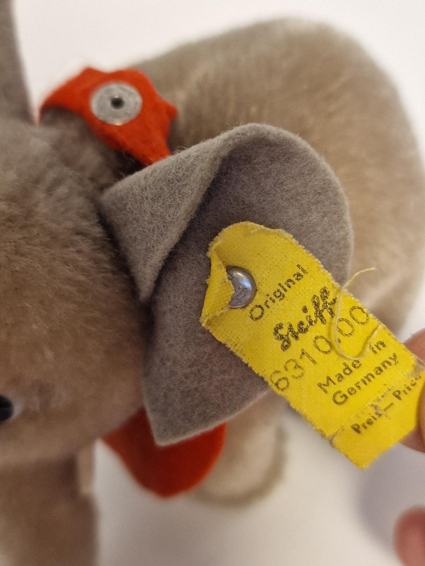 Steiff elephant vintage, old olifant  beestje met label toy nr 6013.00