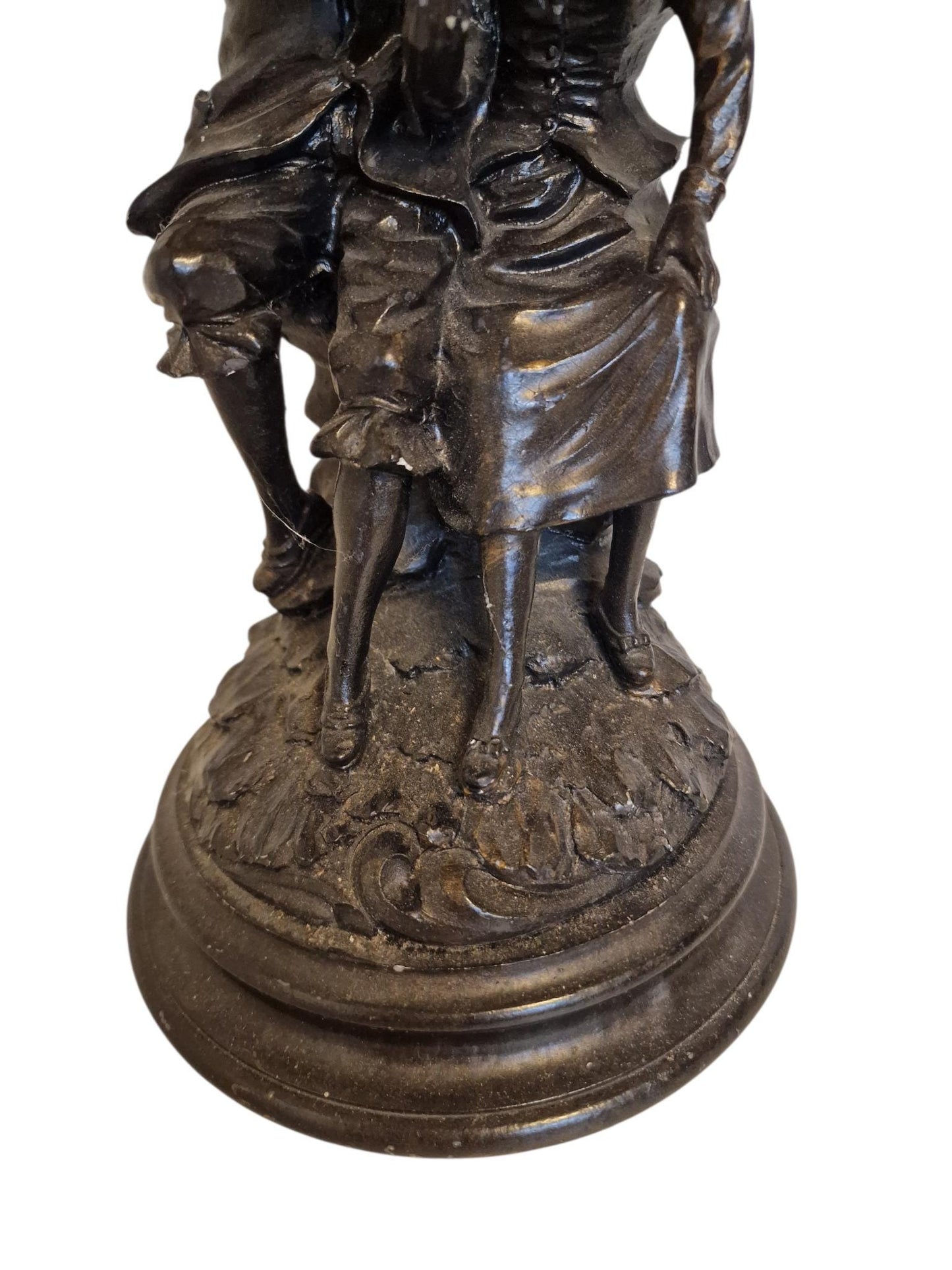 Figural bronzed tablelamp classical table lamp children under umbrella lively adorable