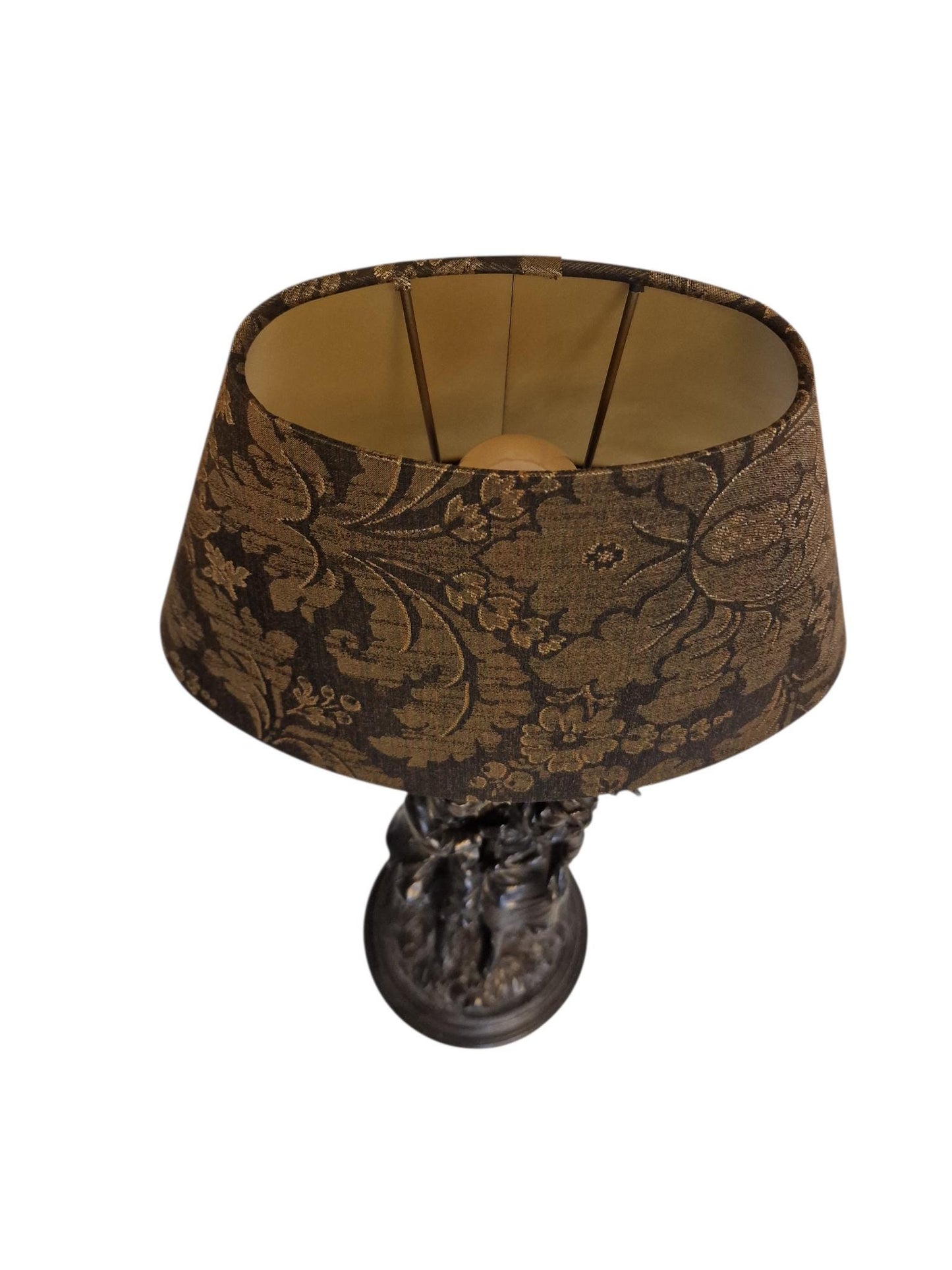 Figural bronzed tablelamp classical table lamp children under umbrella lively adorable