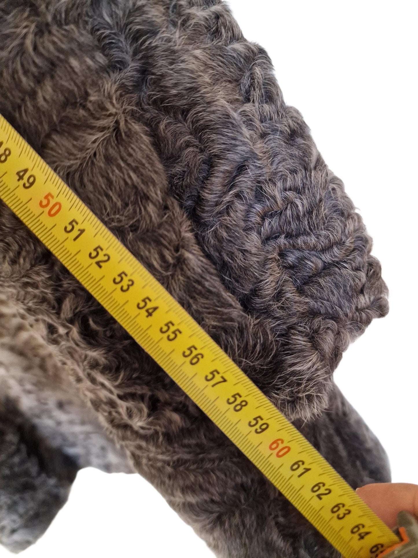 Vintage Karakul Lamb Fur Coat, Grey Brown Curly Fur, Women's M