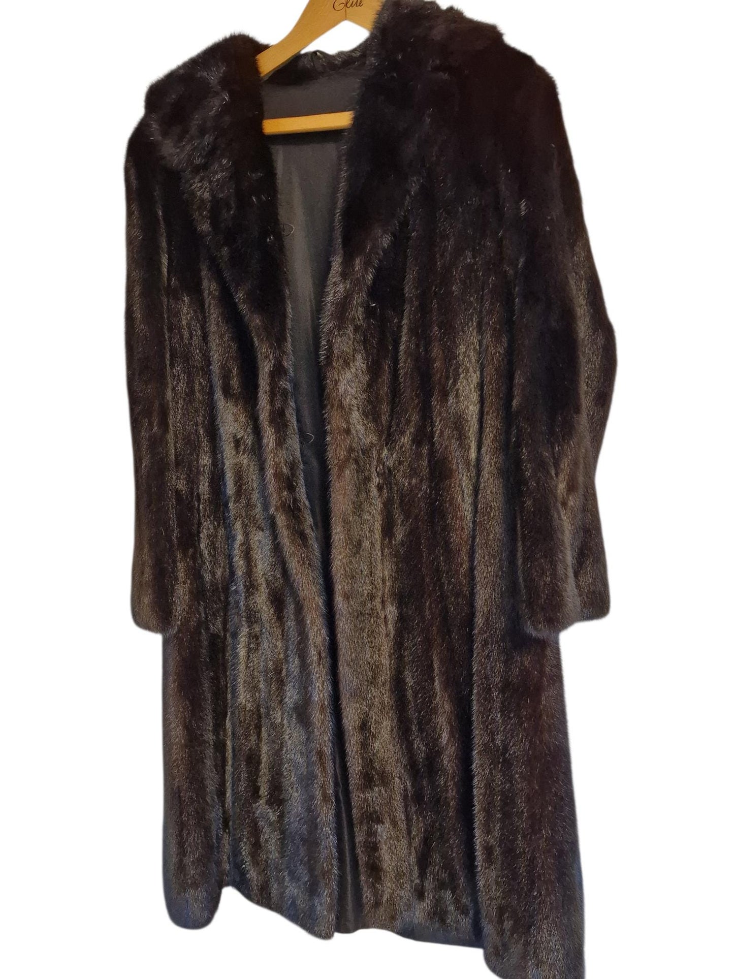 Vintage 1970s Mink Fur Coat, Dark Brown German Made Luxury Winter Coat, Women's L