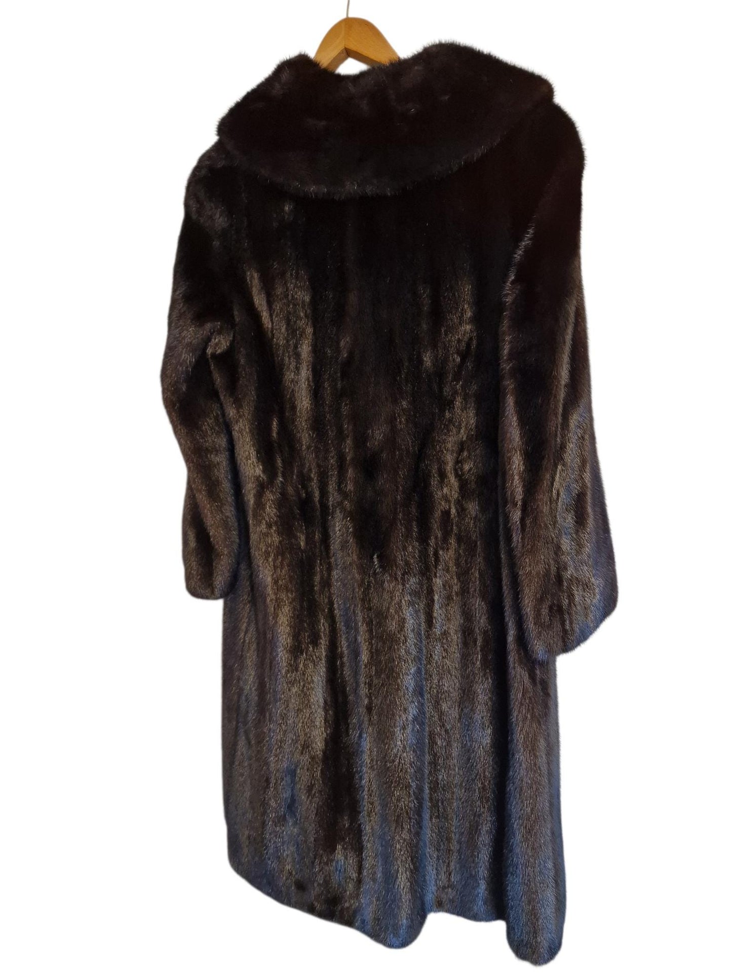 Vintage 1970s Mink Fur Coat, Dark Brown German Made Luxury Winter Coat, Women's L