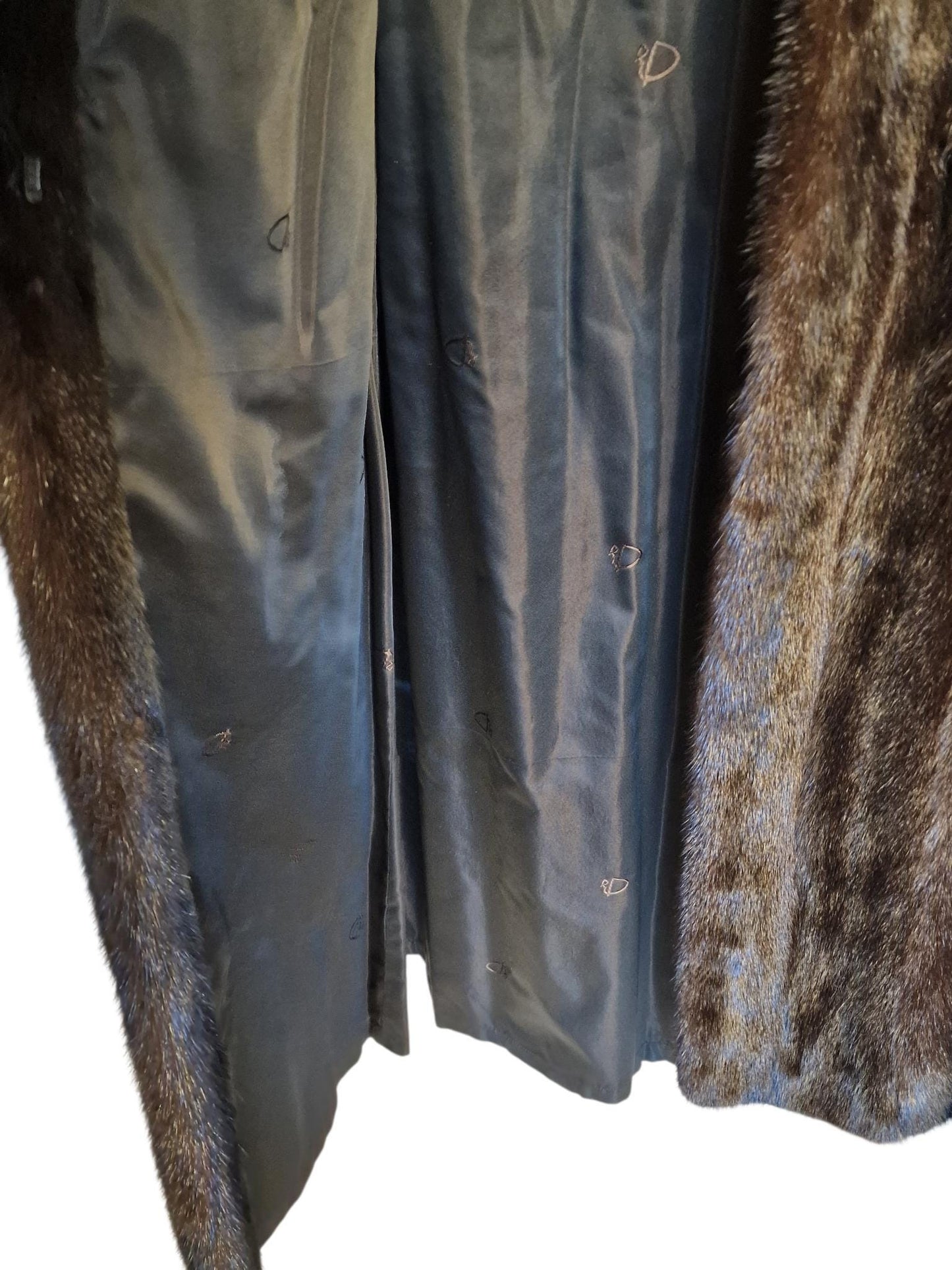Vintage 1970s Mink Fur Coat, Dark Brown German Made Luxury Winter Coat, Women's L
