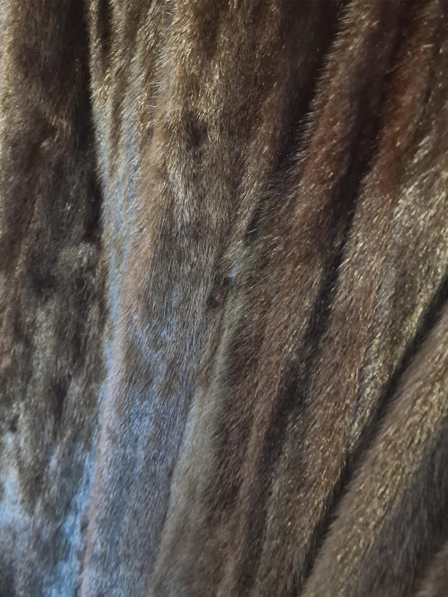 Vintage 1970s Mink Fur Coat, Dark Brown German Made Luxury Winter Coat, Women's L
