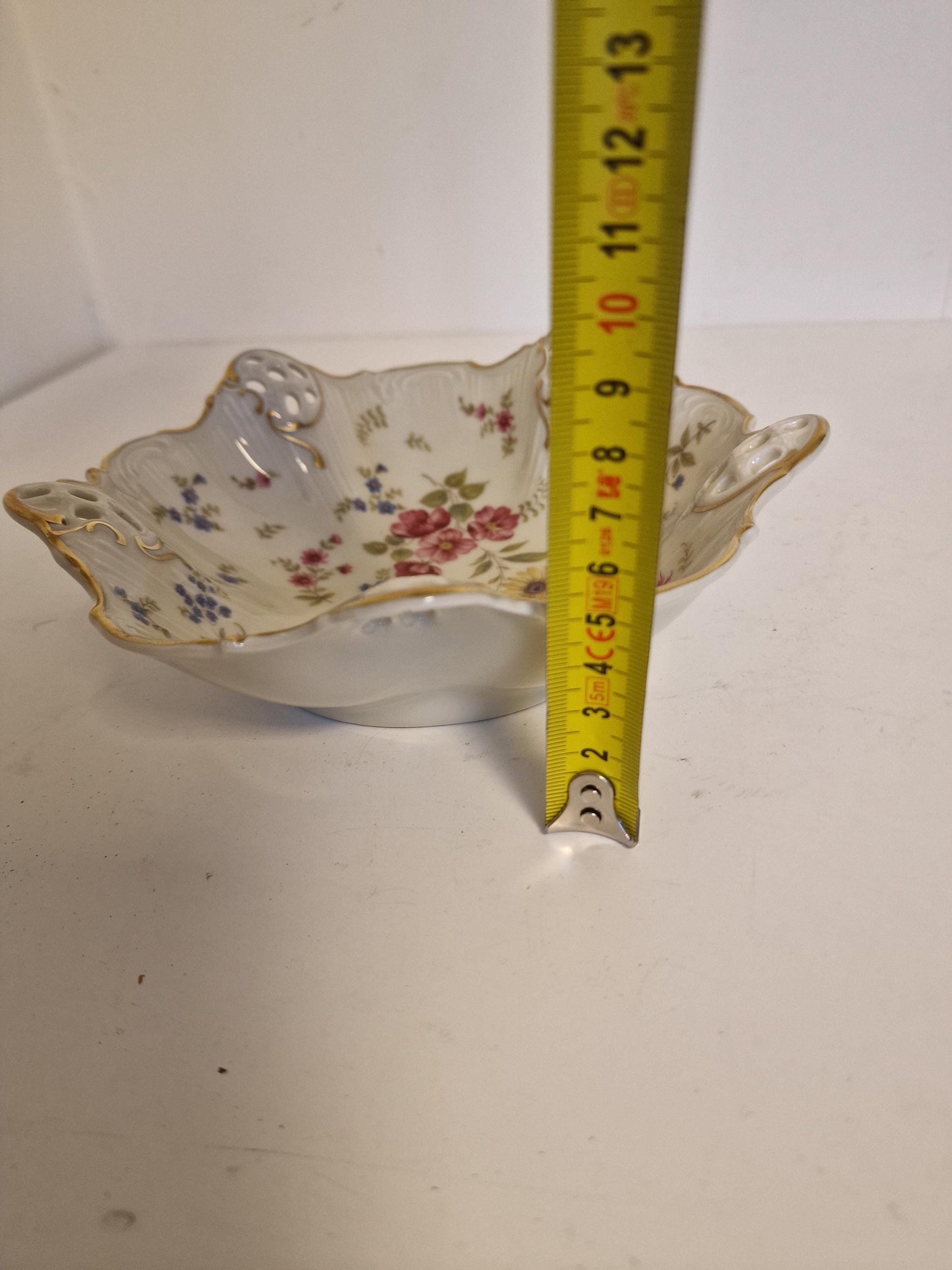 Rosenthal Moliere Florida Porcelain Fruit Bowl, Floral Gold Trim, 1950s Germany