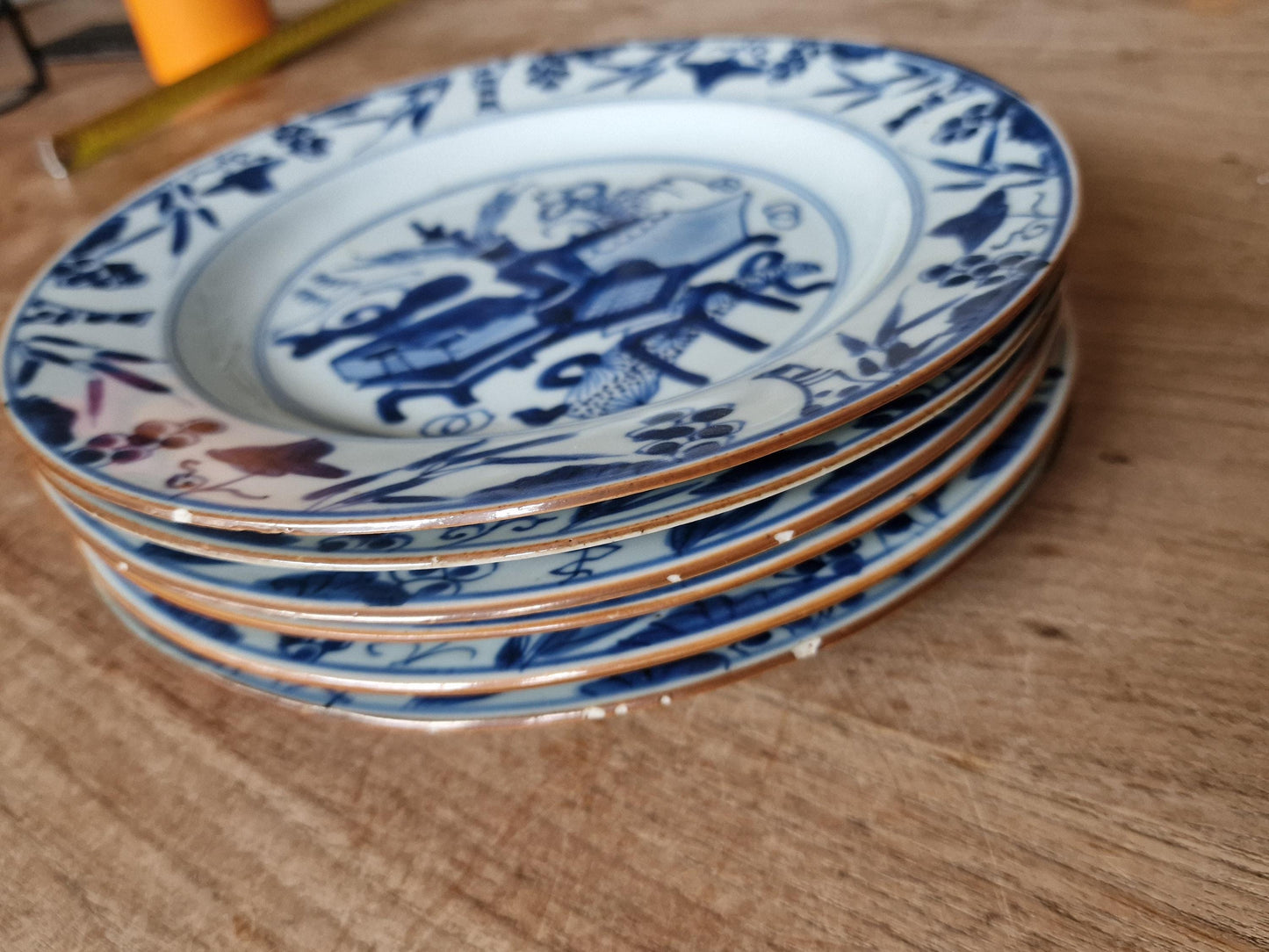 Set of 6 Antique Chinese Export Porcelain Plates, Qianlong Era, 18th Century, very nice