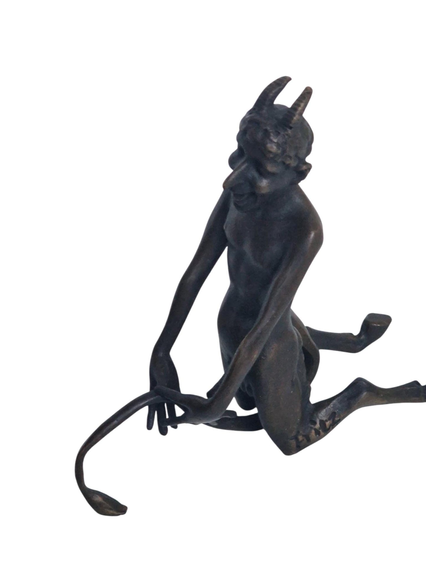 Fritz bergmann , 'your horny little devil' , vienna bronze, bronze erotic fun sculpture, large model