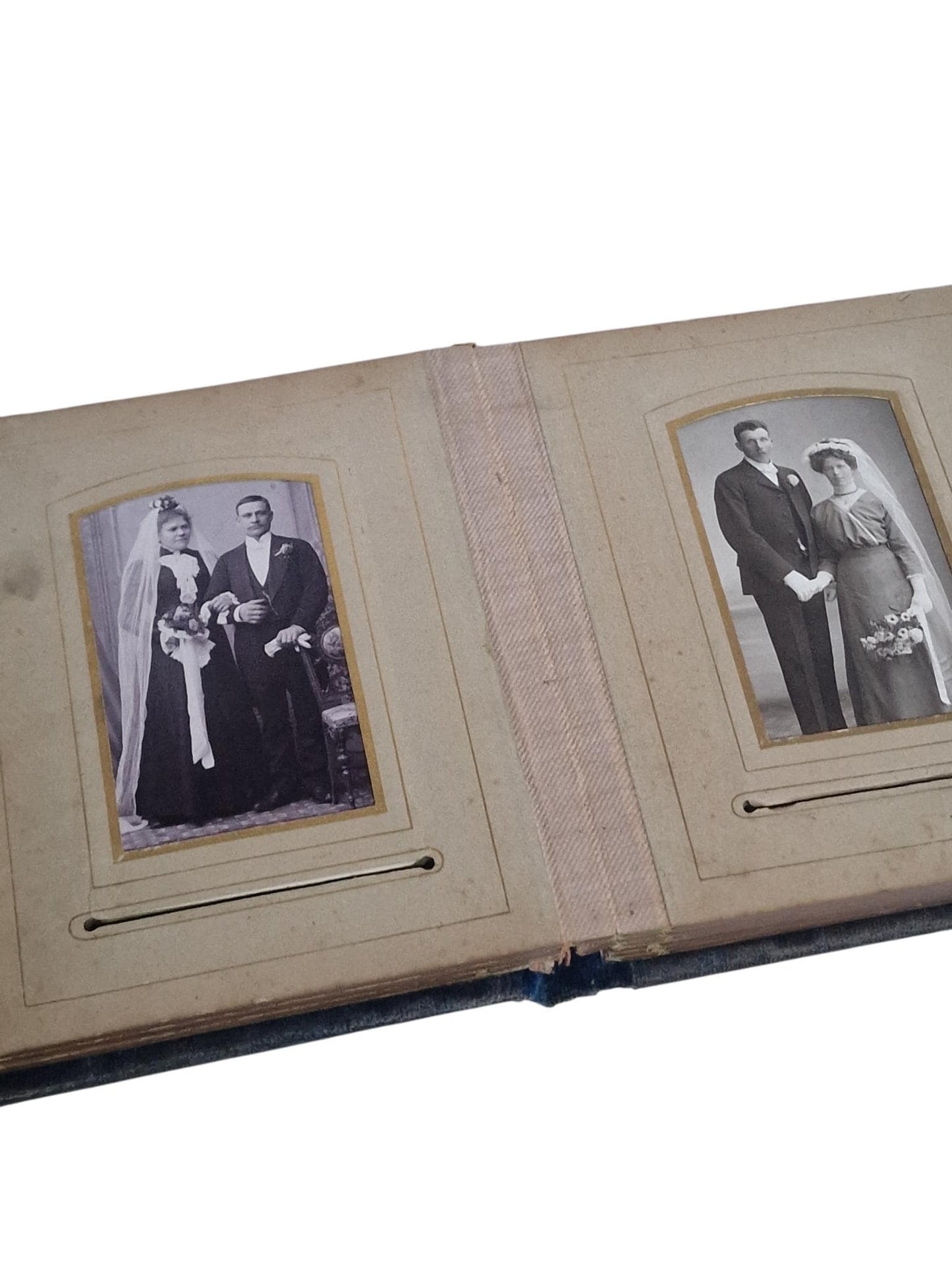 Victorian Photo Album, Ornate gold metal Mounts, with photos , 1860s-1880s, monogram and dated 1867