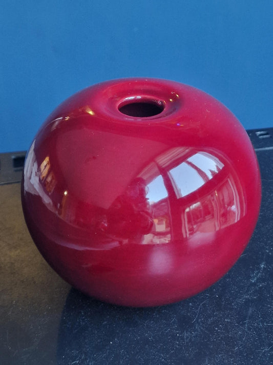 Sergio Asti Red Ceramic Vase, Gabbianelli Italian Pottery, 1960s Mid-Century Modern