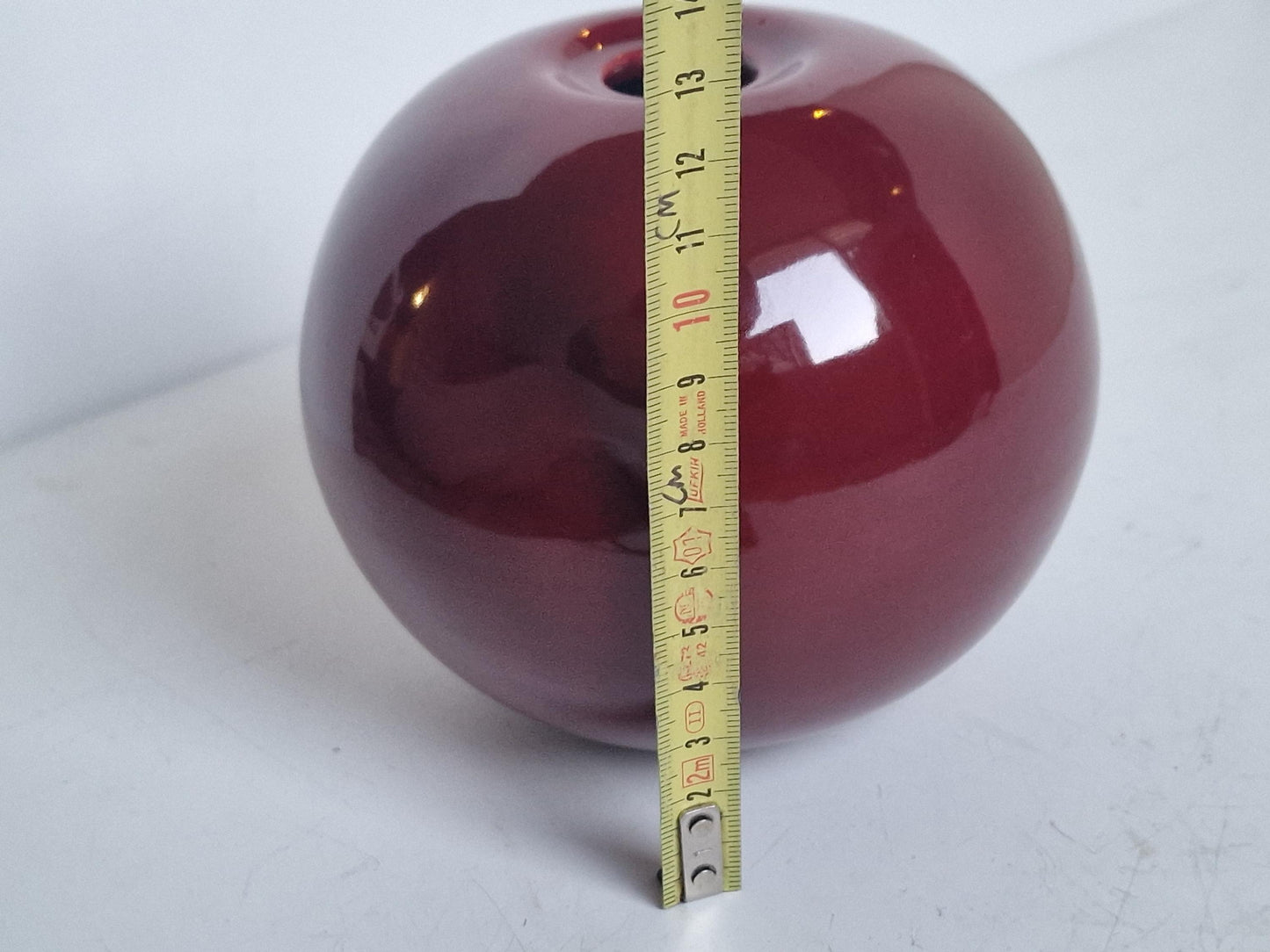 Sergio Asti Red Ceramic Vase, Gabbianelli Italian Pottery, 1960s Mid-Century Modern