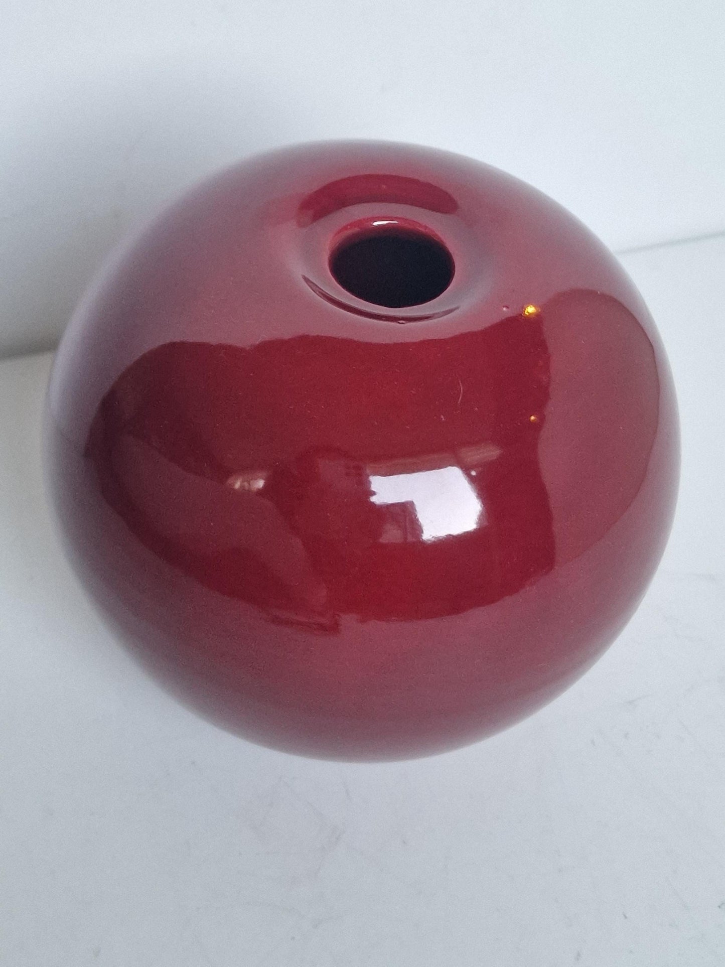Sergio Asti Red Ceramic Vase, Gabbianelli Italian Pottery, 1960s Mid-Century Modern