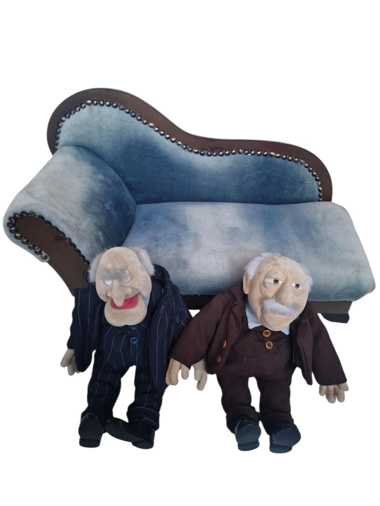 Waldorf and Statler Muppets, Velvet Sofa! Couch, Retired Collector's Item