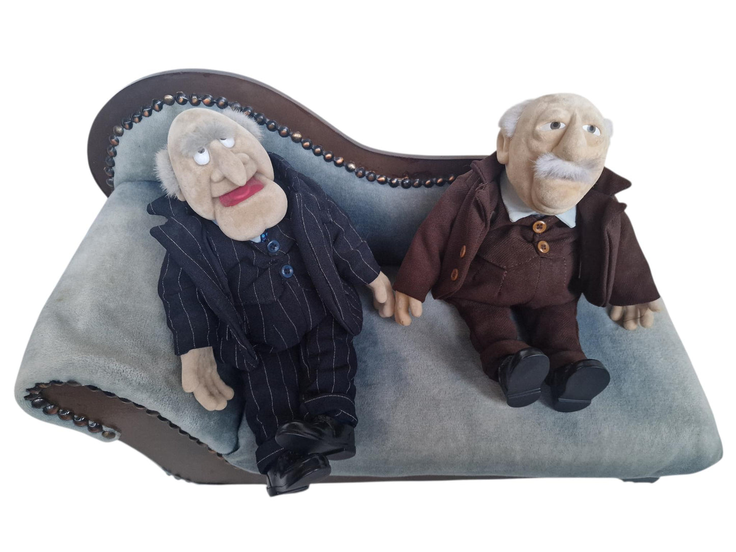 Waldorf and Statler Muppets, Velvet Sofa! Couch, Retired Collector's Item