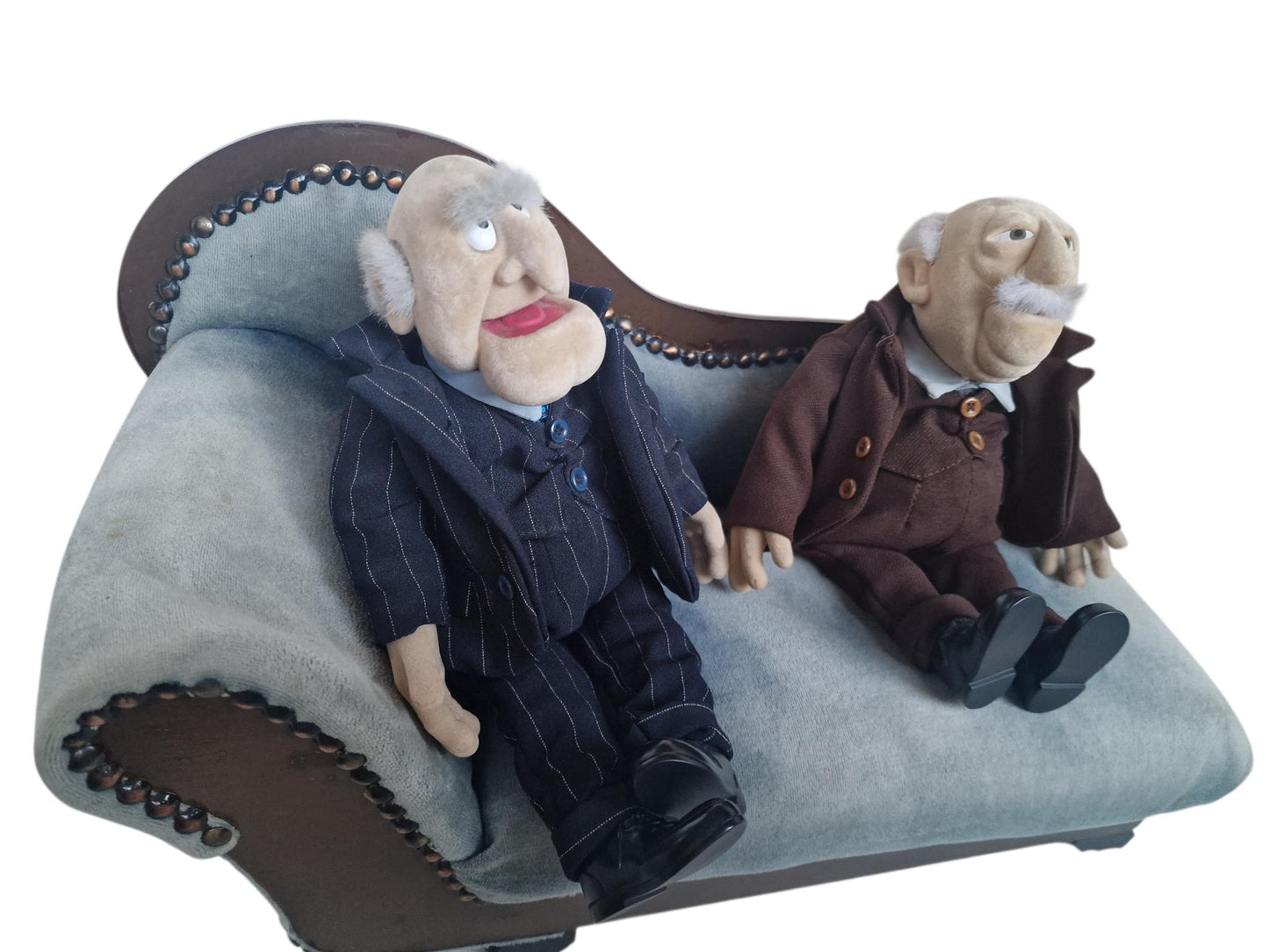 Waldorf and Statler Muppets, Velvet Sofa! Couch, Retired Collector's Item