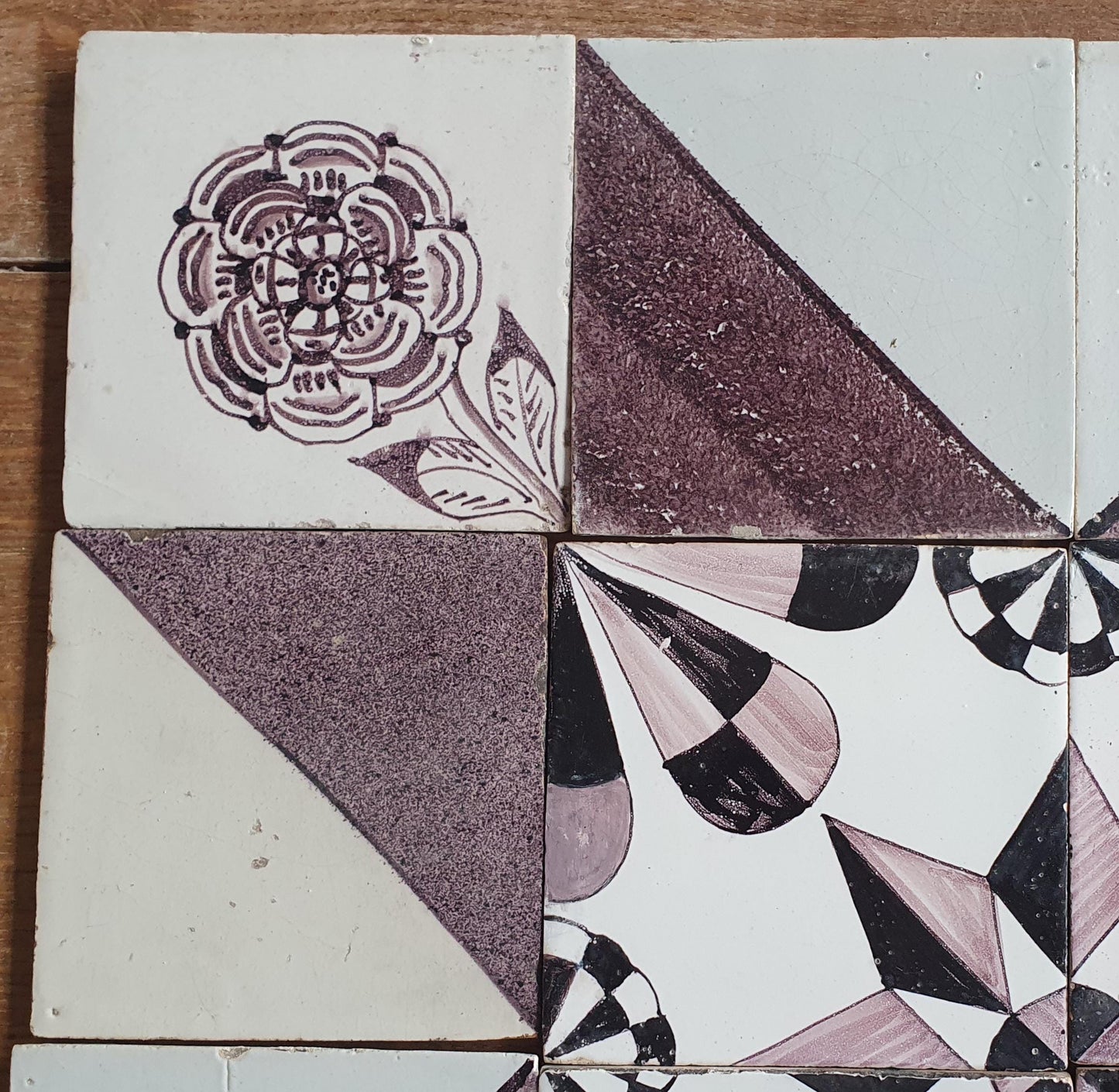 Antique Delft Tiles, 19th Century Dutch Wall Decor, Set of 16