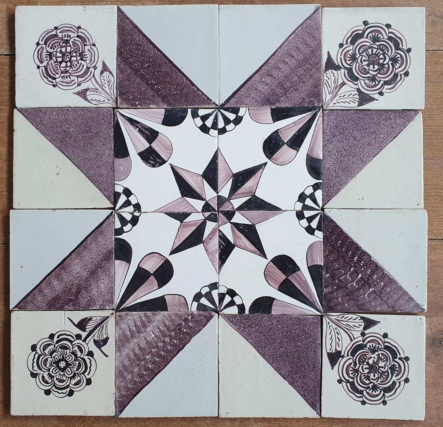 Antique Delft Tiles, 19th Century Dutch Wall Decor, Set of 16