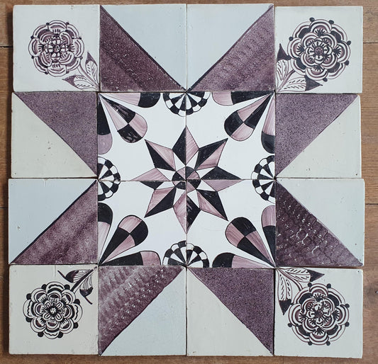 Antique Delft Tiles, 19th Century Dutch Wall Decor, Set of 16