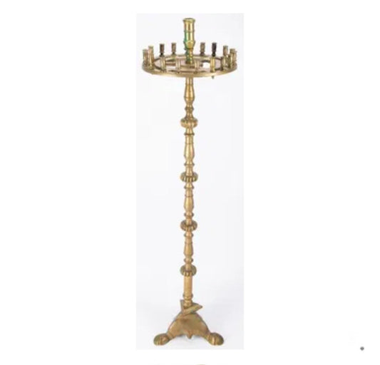 XXL Heavy Brass Church Candlestick – Greek Orthodox Altar, 1965