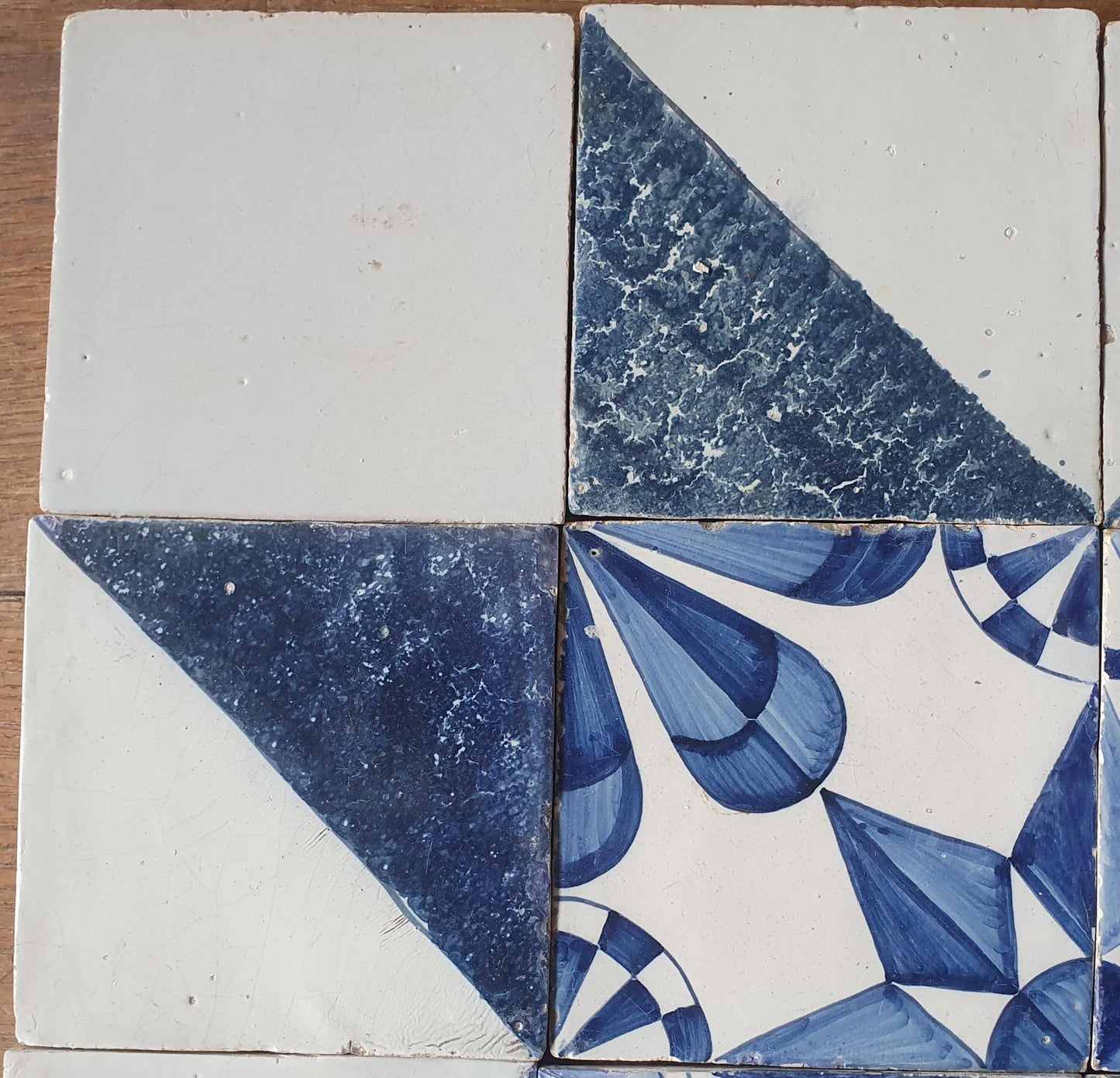Antique Delft Tiles, 19th Century Dutch Wall Panel, Floral Decor