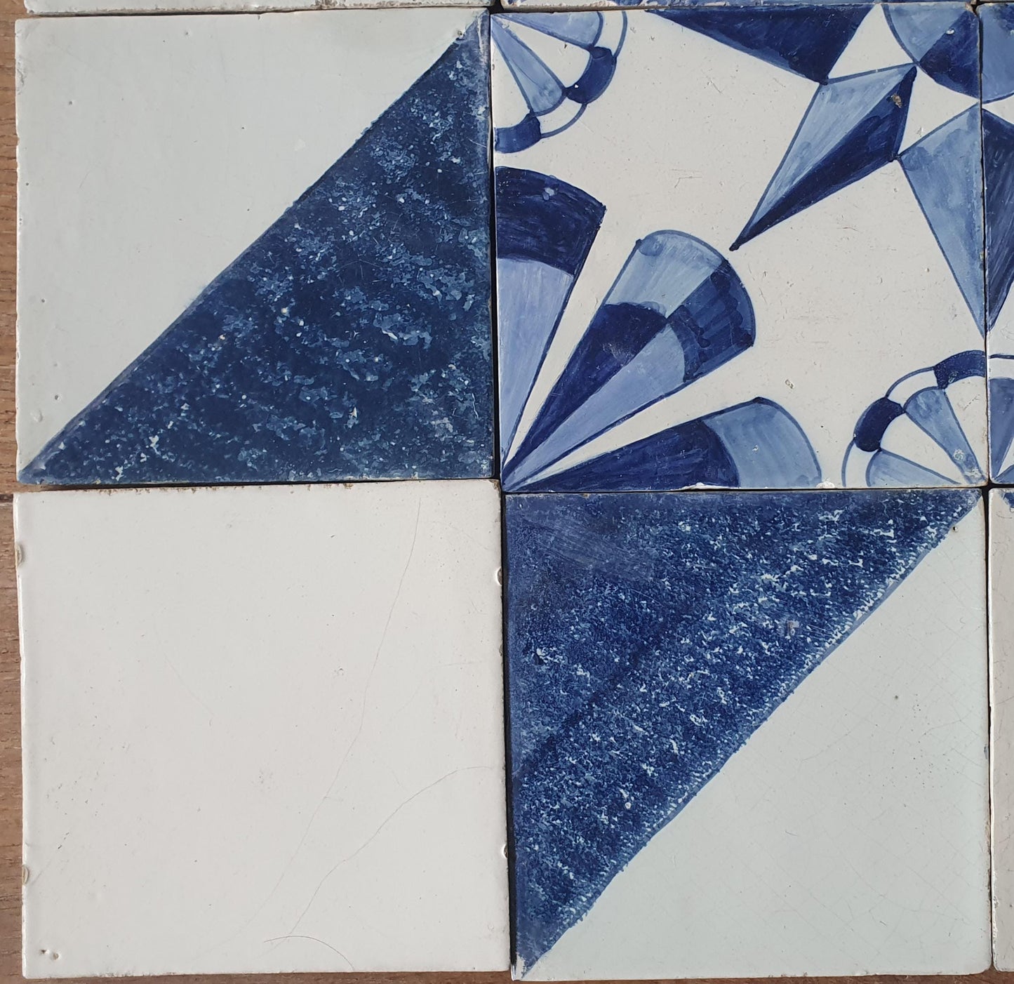 Antique Delft Tiles, 19th Century Dutch Wall Panel, Floral Decor