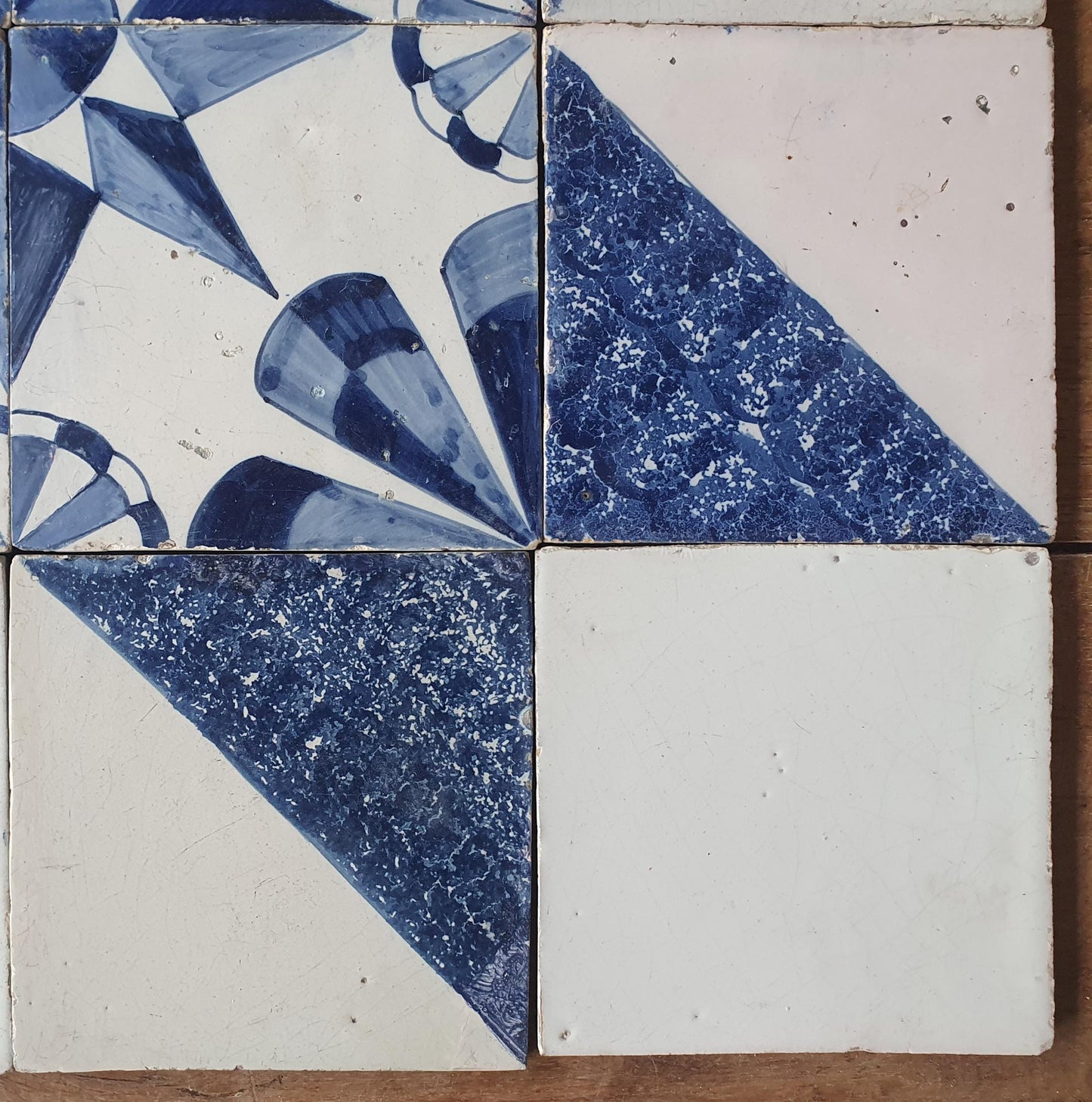 Antique Delft Tiles, 19th Century Dutch Wall Panel, Floral Decor