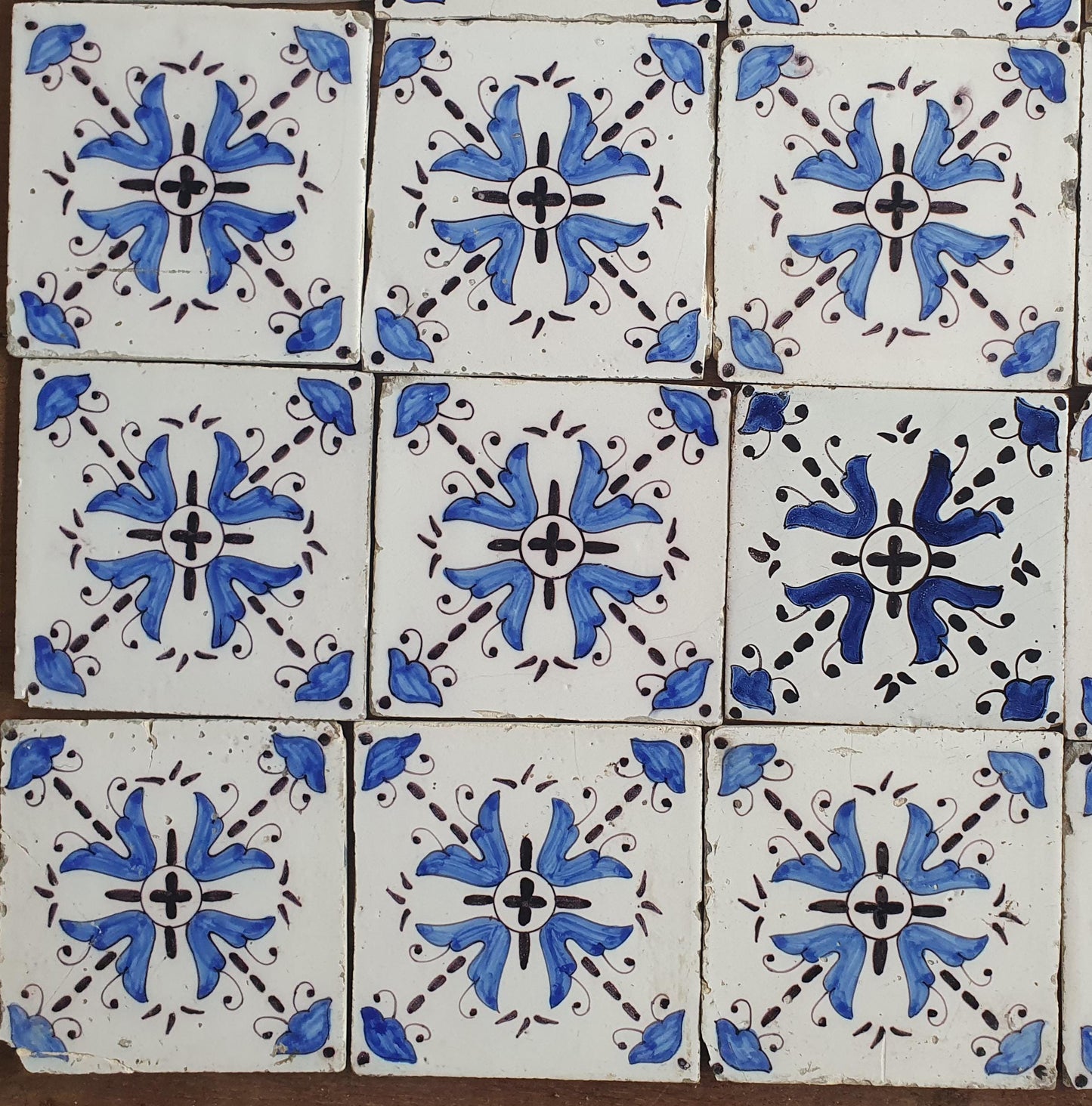 Antique Delft Tiles,  Blue and White, 19th Century Dutch set of 50