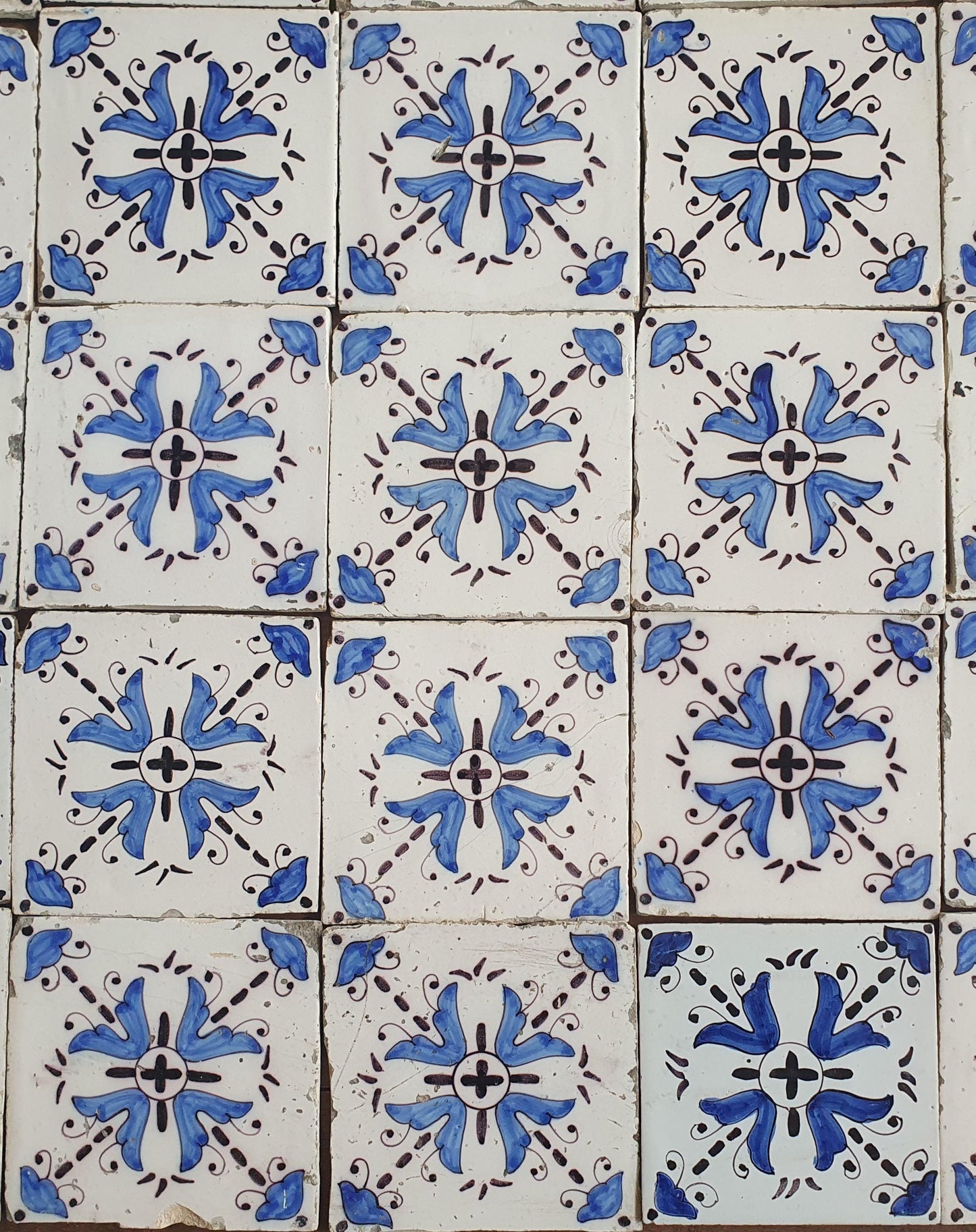 Antique Delft Tiles,  Blue and White, 19th Century Dutch set of 50