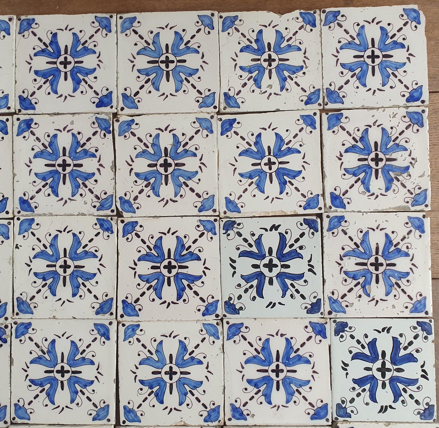 Antique Delft Tiles,  Blue and White, 19th Century Dutch set of 50