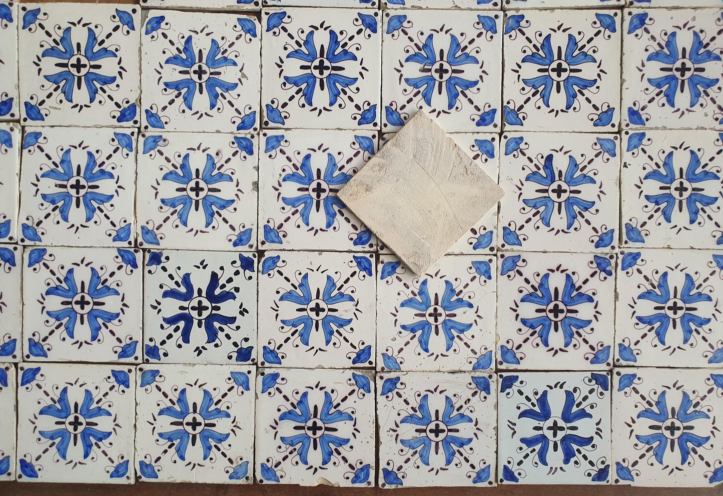 Antique Delft Tiles,  Blue and White, 19th Century Dutch set of 50